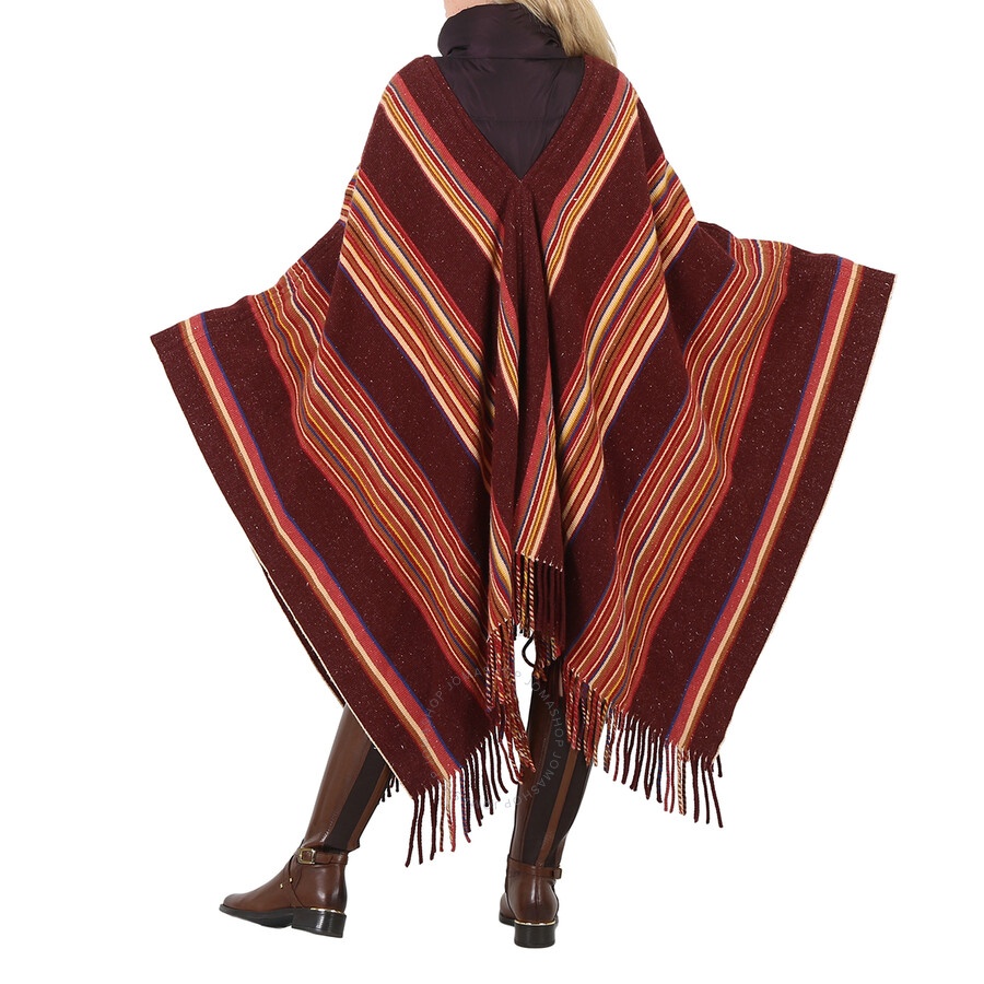 Chloe Ladies Dark Ebony Cashmere Puffcho, One Size - 6