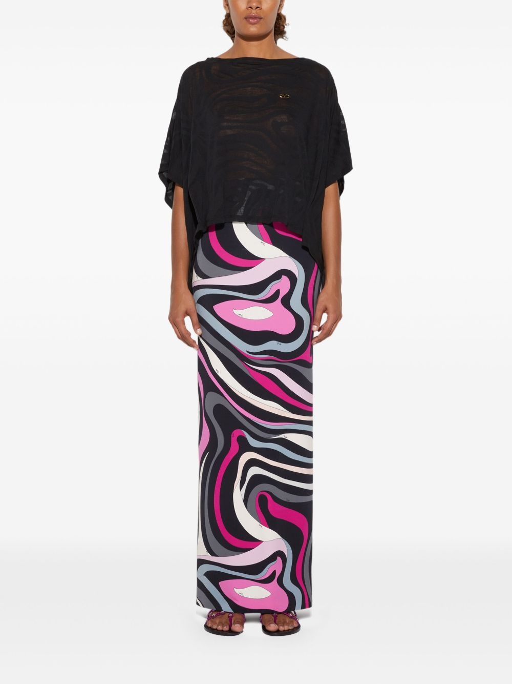 Marmo-print maxi skirt - 2