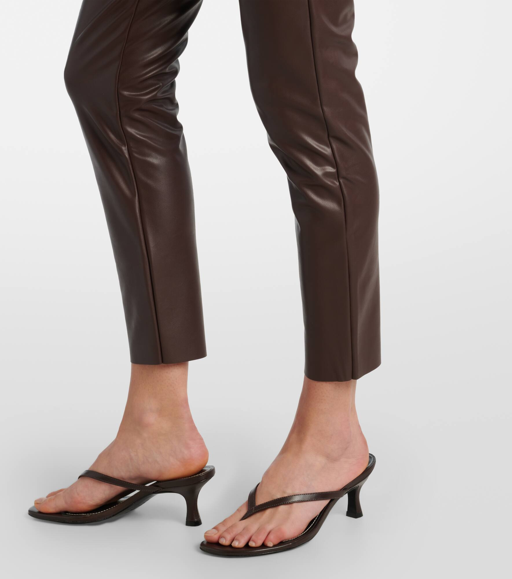 High-rise faux leather leggings - 5