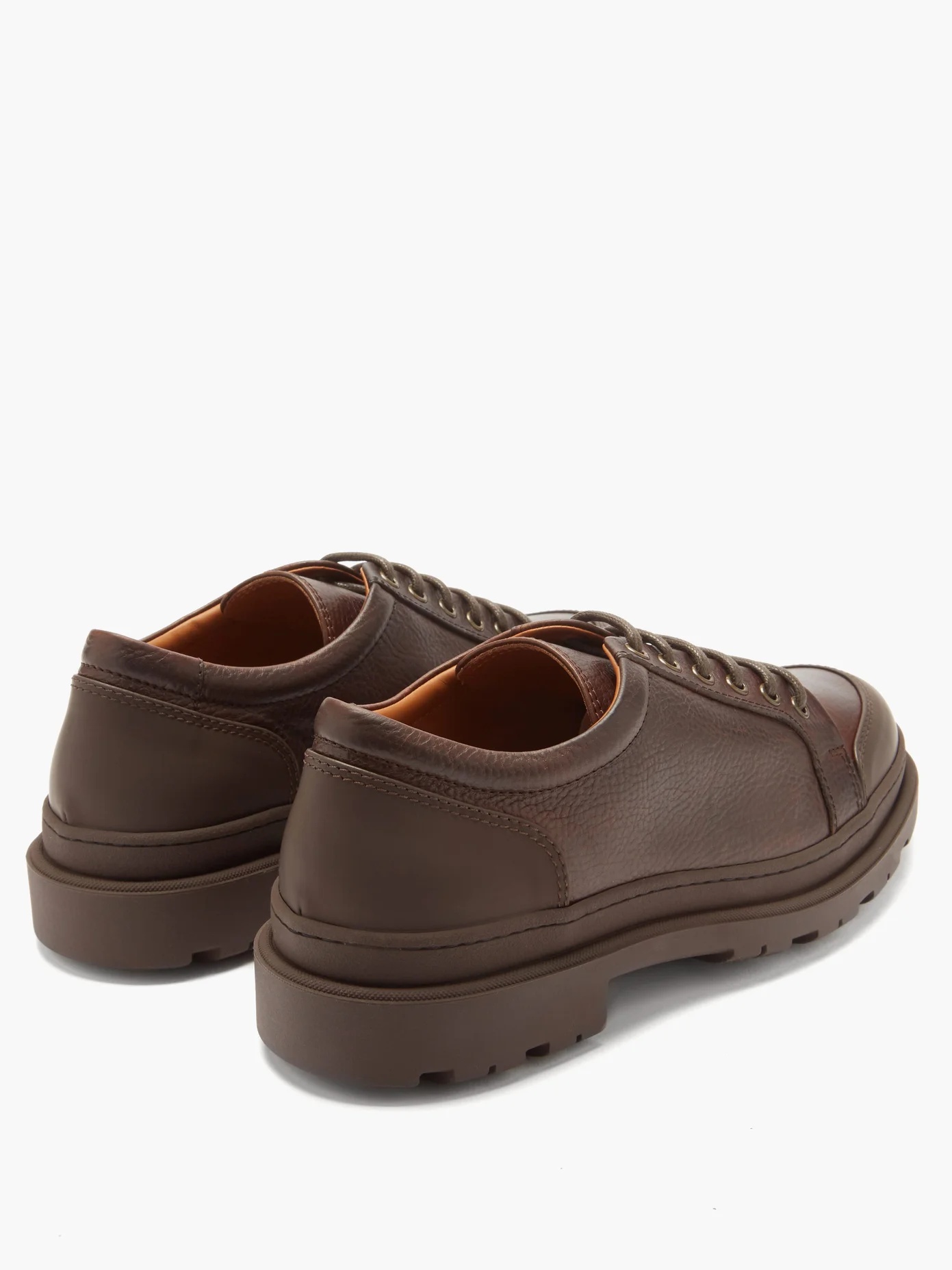 Chunky-sole grained-leather derby shoes - 4