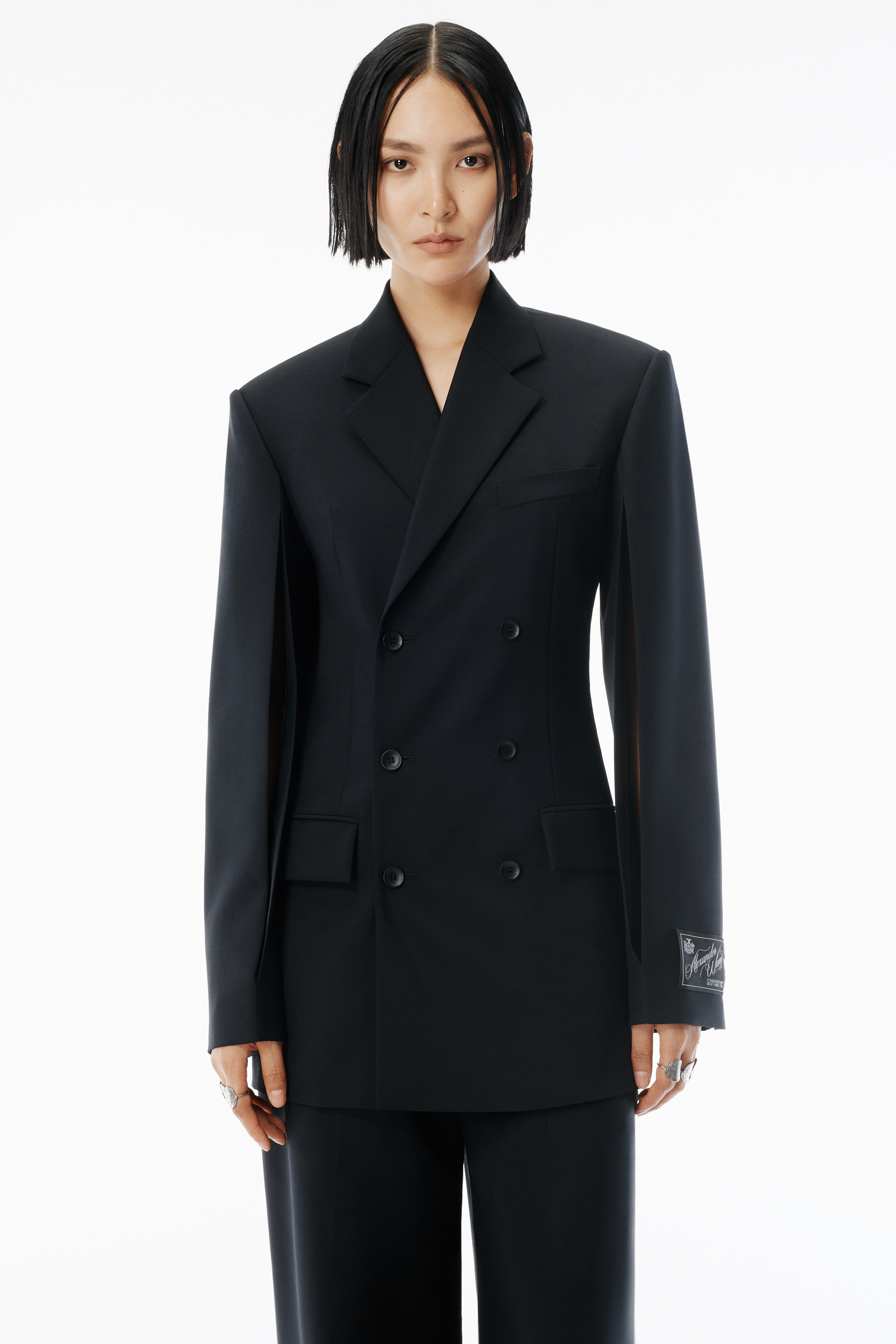 Black Wool Mohair Blazer Dress - 3