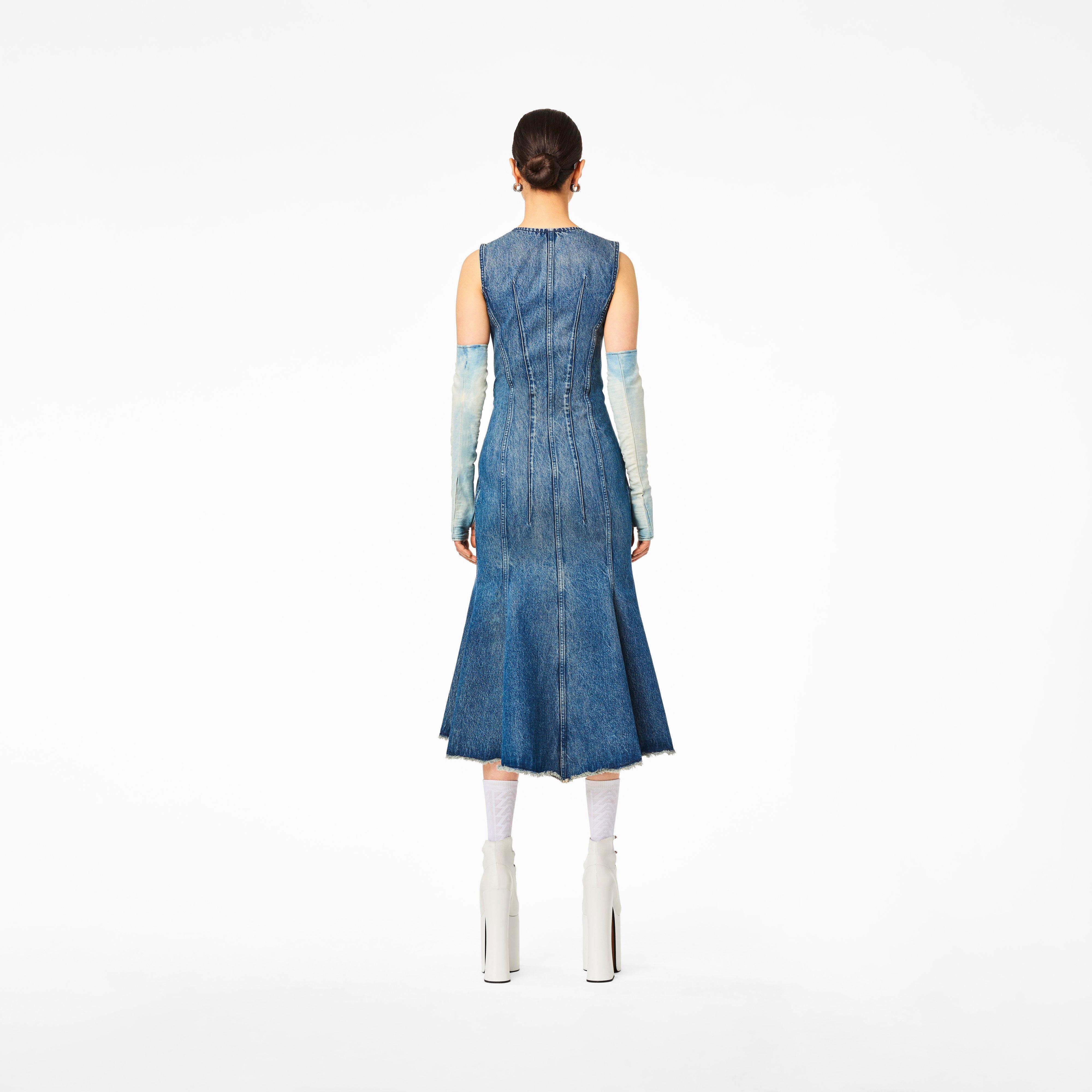 THE WAVE DENIM DRESS - 5