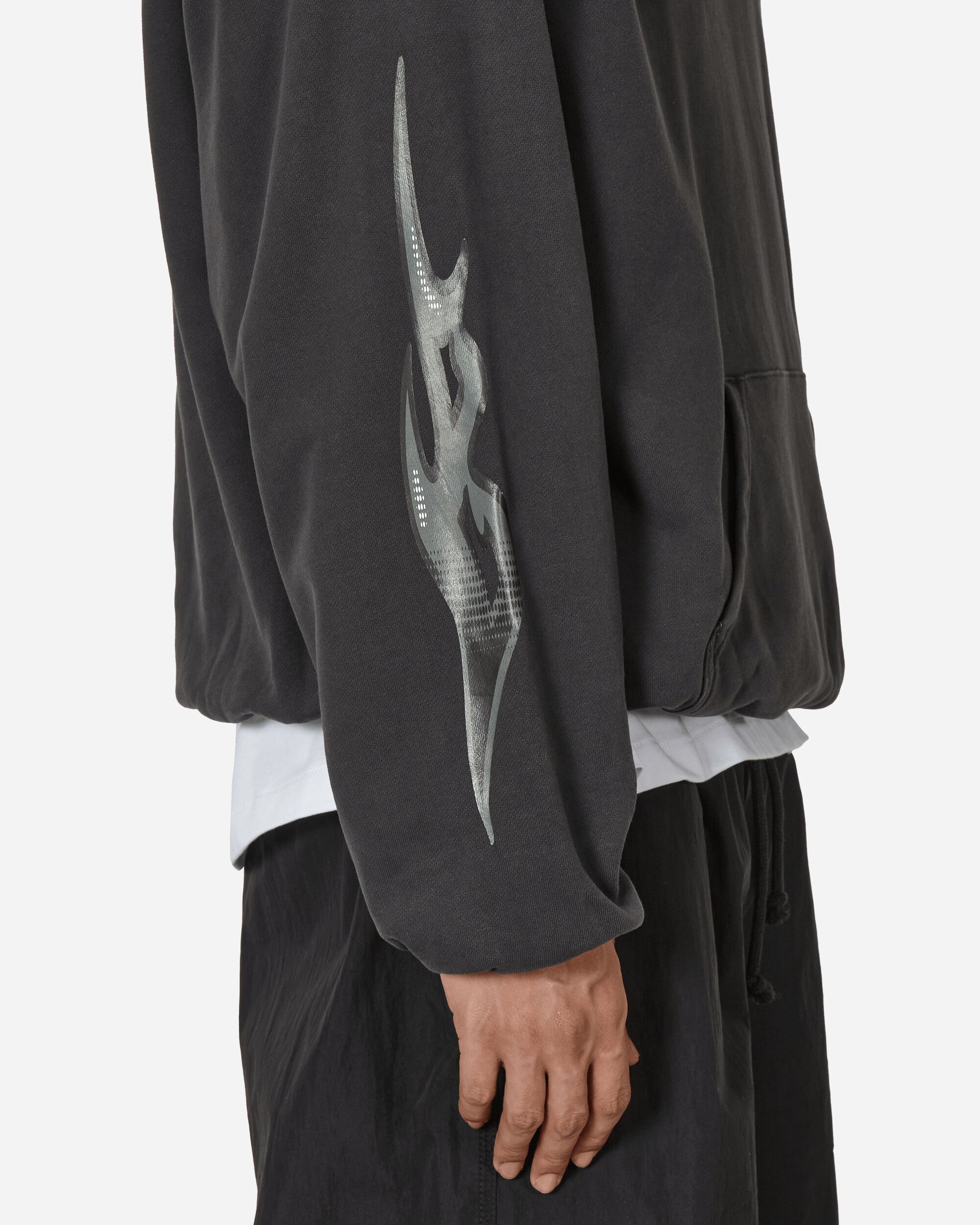 A BATHING APE® Flame Garment Dyed Pullover Hoodie Black