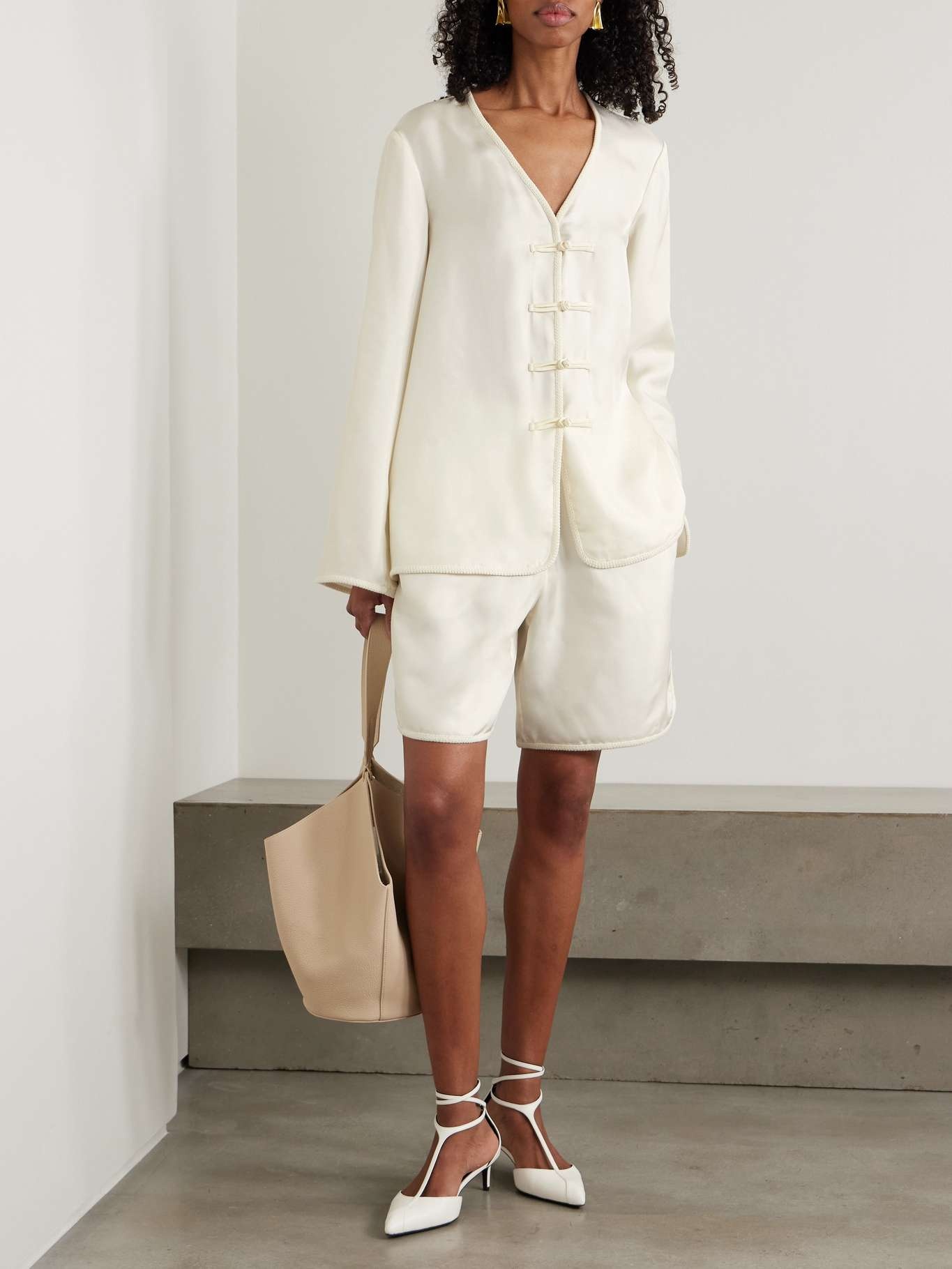 Silk shorts Cream - 2