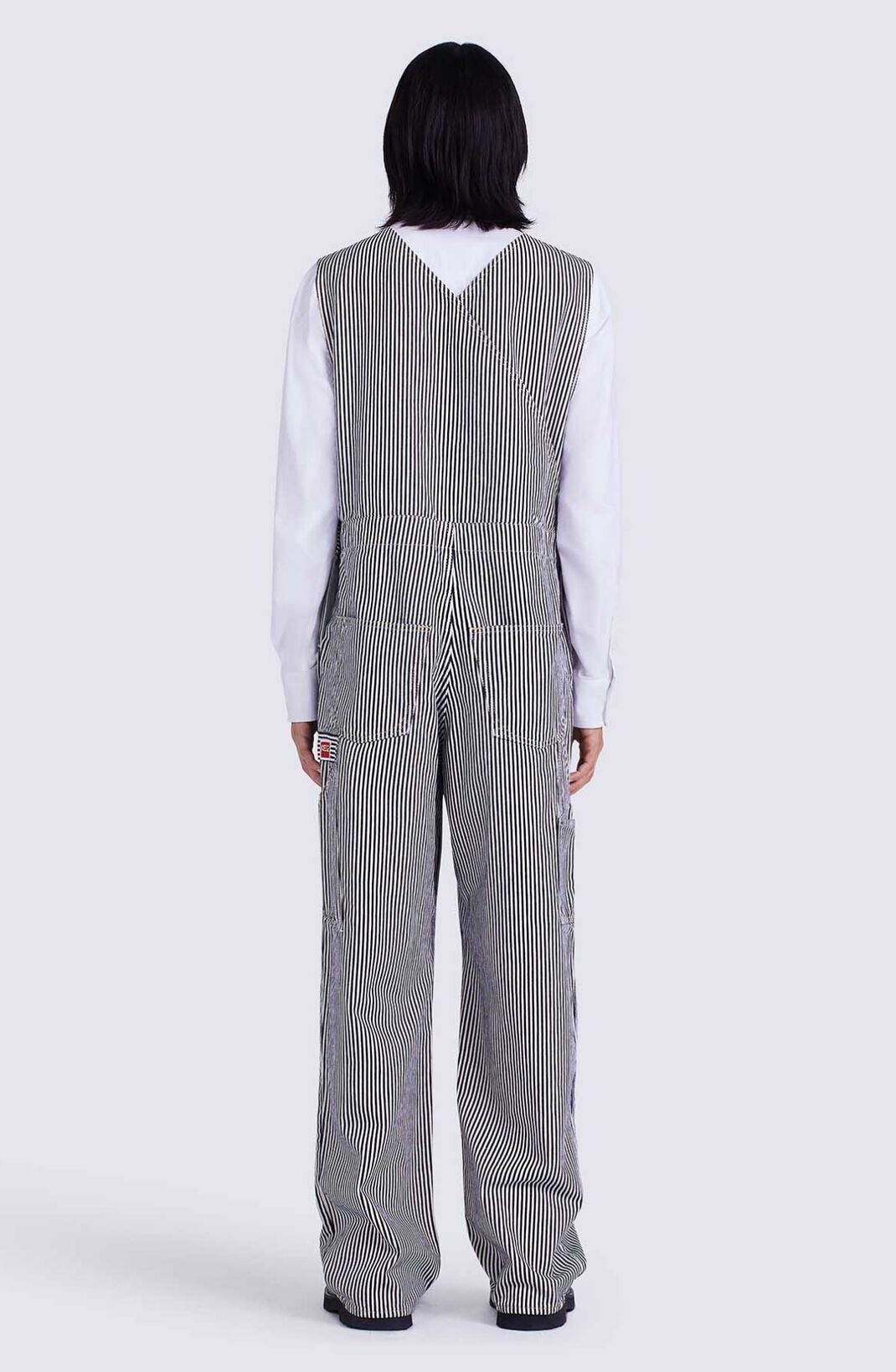 Striped denim dungarees - 4
