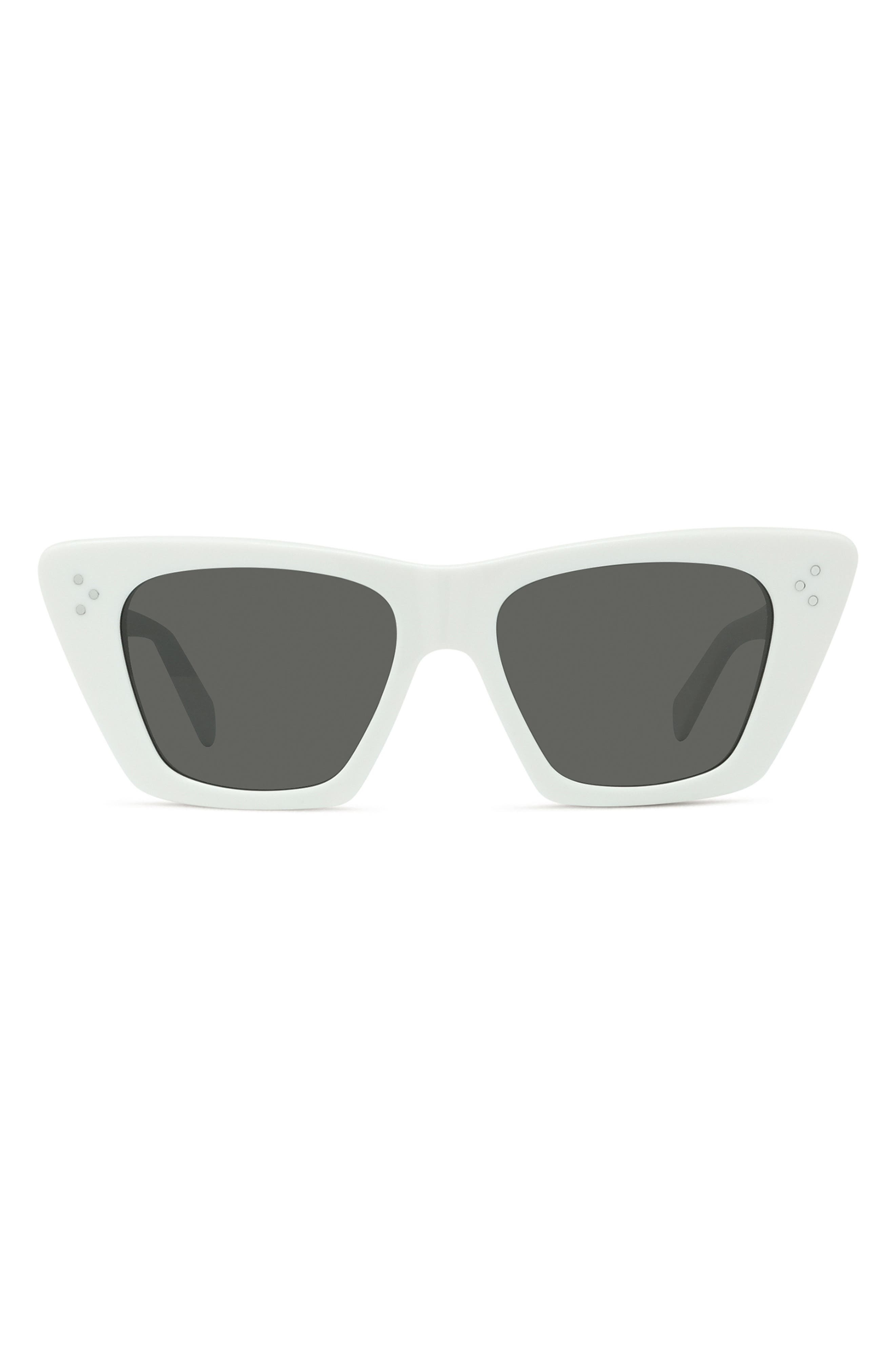 CELINE 51mm Cat Eye Sunglasses in Ivory /Smoke at Nordstrom - 1
