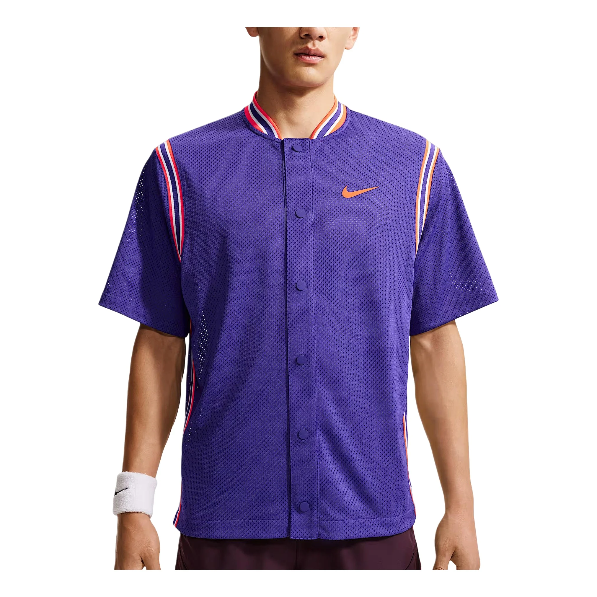 Nike Court Slam x Carlos Alcaraz Dri-FIT Snap-on Jersey 'Dark harmonious blueBright deep red' IM6612 - 1