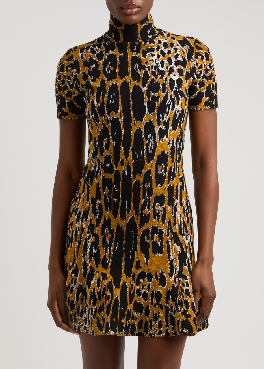 Alaïa Leopard Knitted Mini Dress - 2