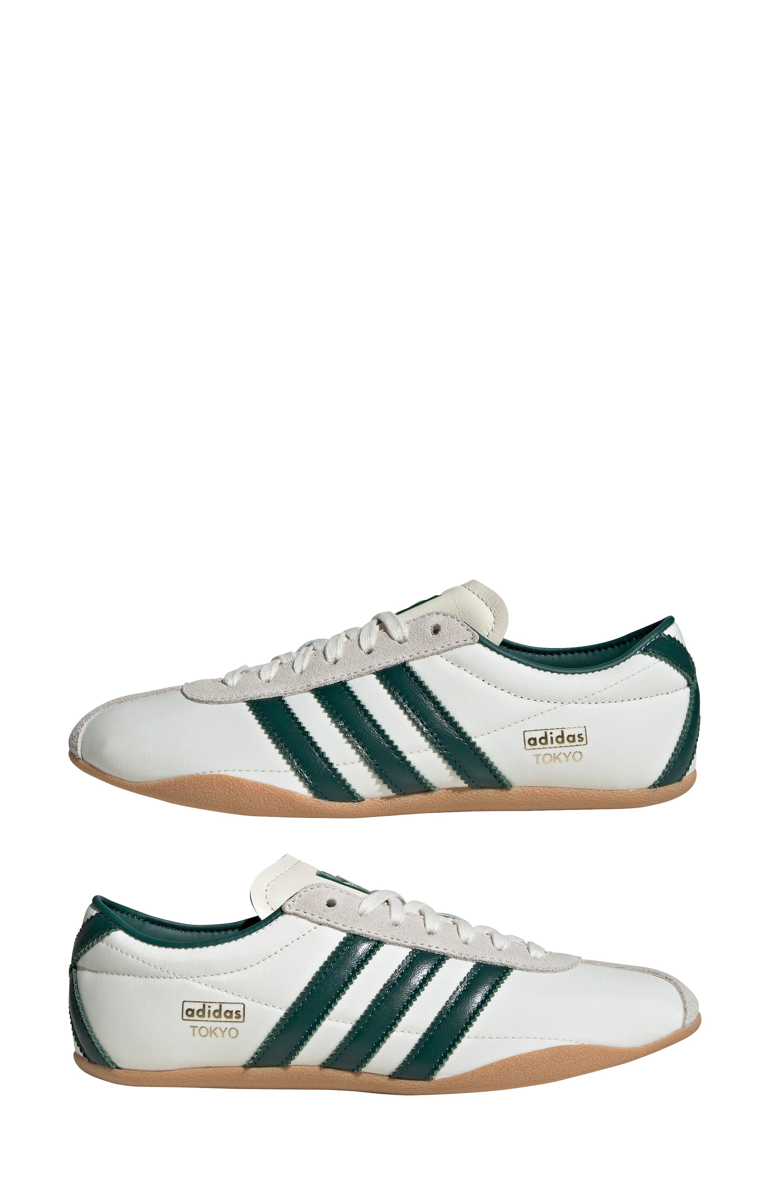 adidas Tokyo Low Top Suede Sneaker in Off White/Green/Gold at Nordstrom - 7