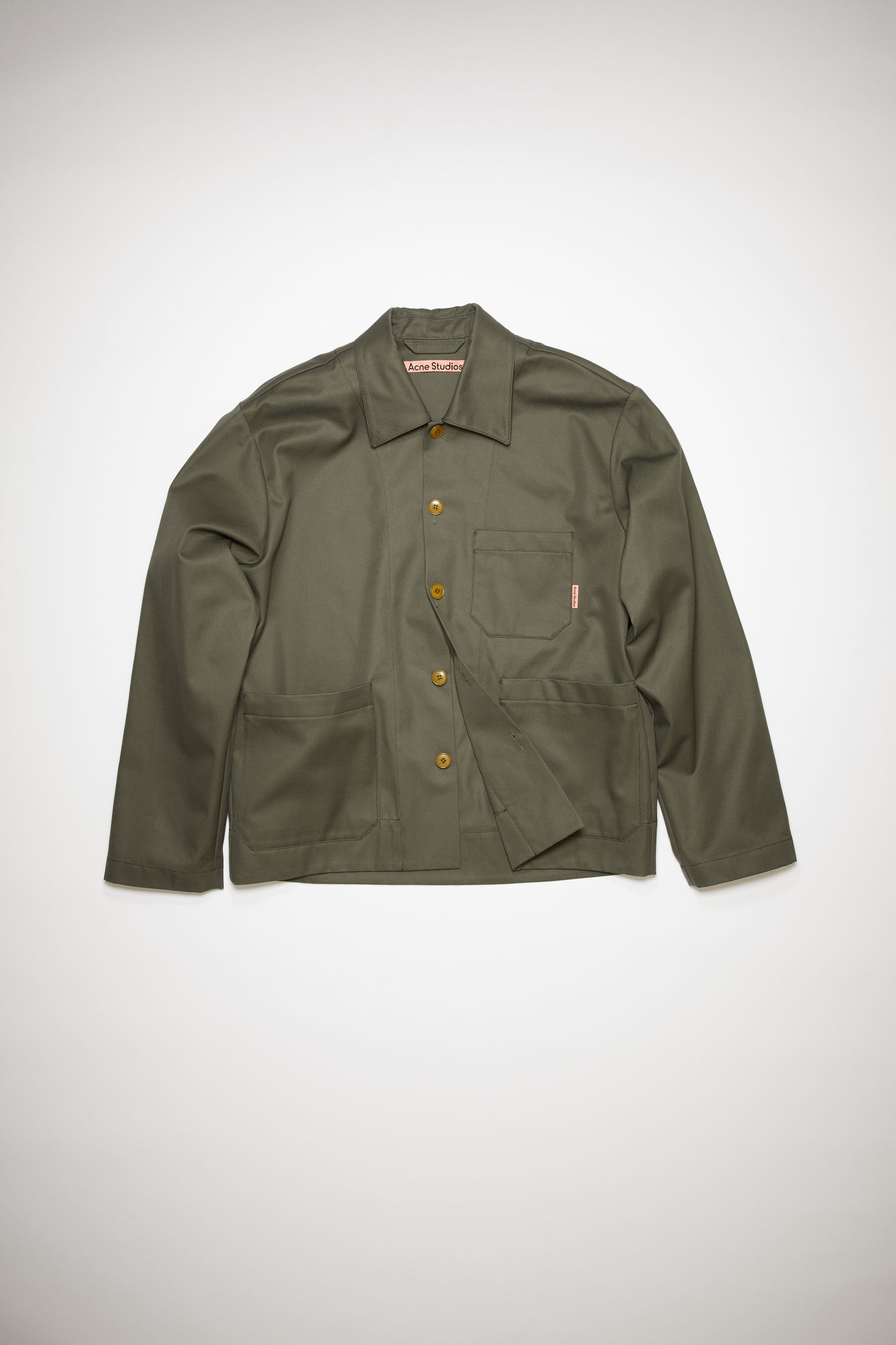 Cotton twill jacket - Olive green - 1