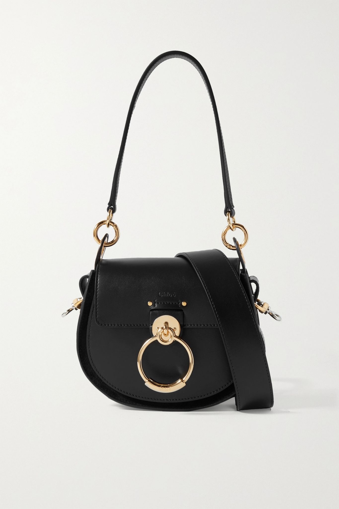 Tess small leather and suede shoulder bag - 1