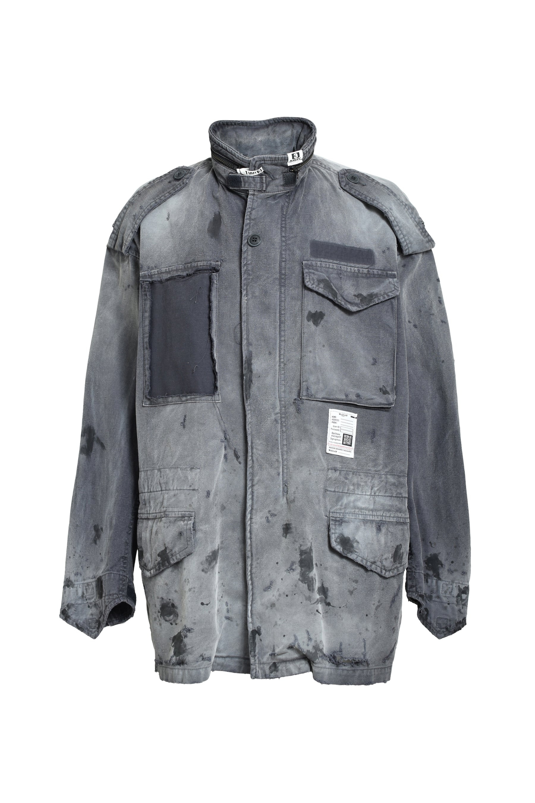 DISTRESSED M-65 JACKET / BLK - 10