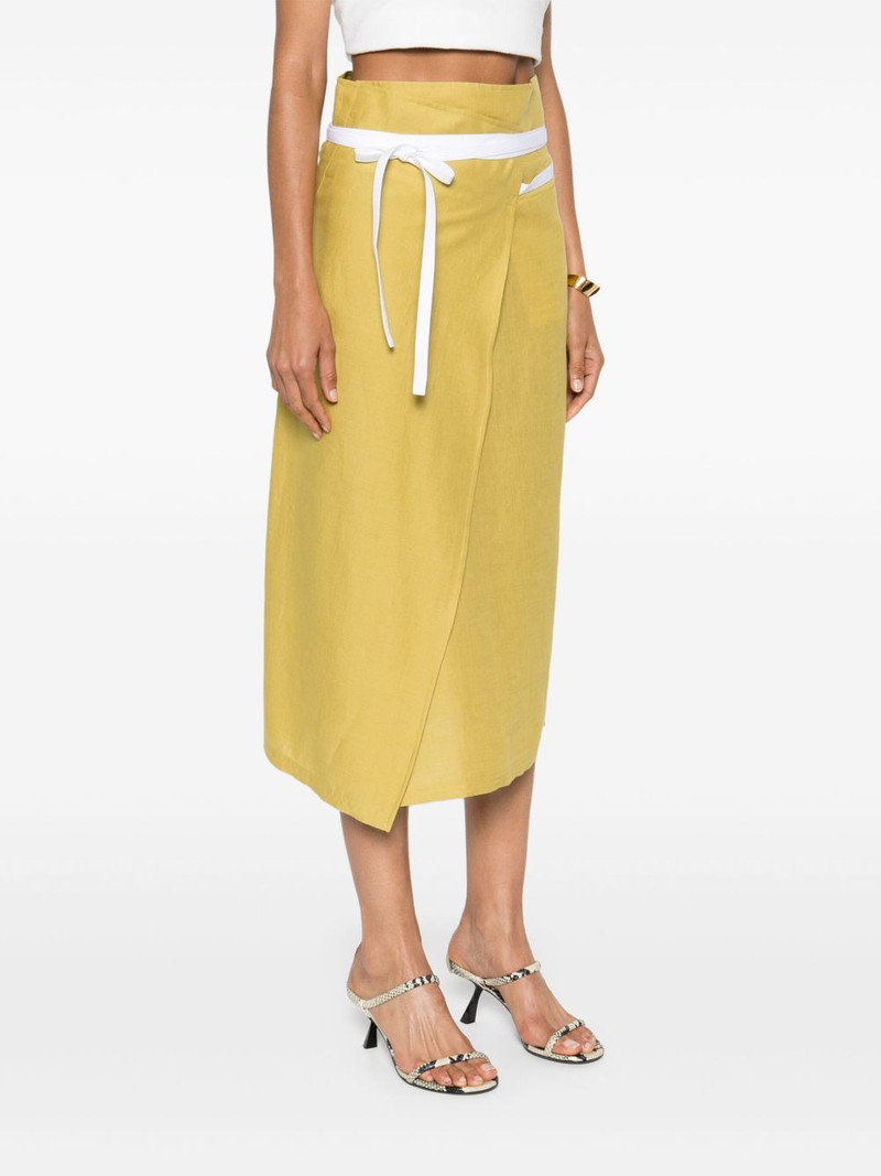 wraparound linen midi skirt 3