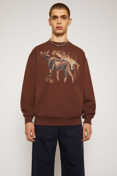 Acne Studios Okapi print t-shirt walnut brown outlook