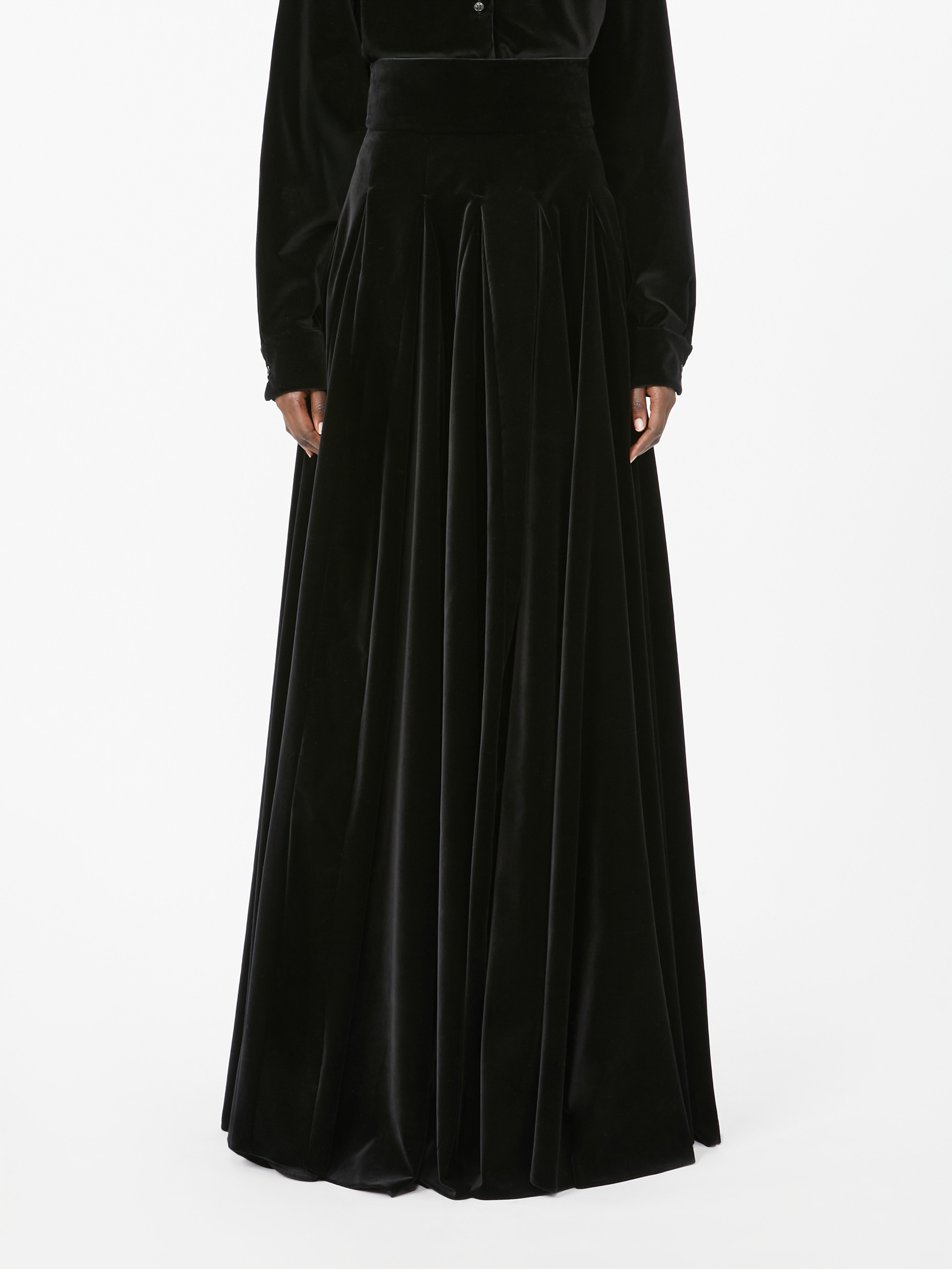 BARTOLO1234 Long, smooth velvet skirt - 3