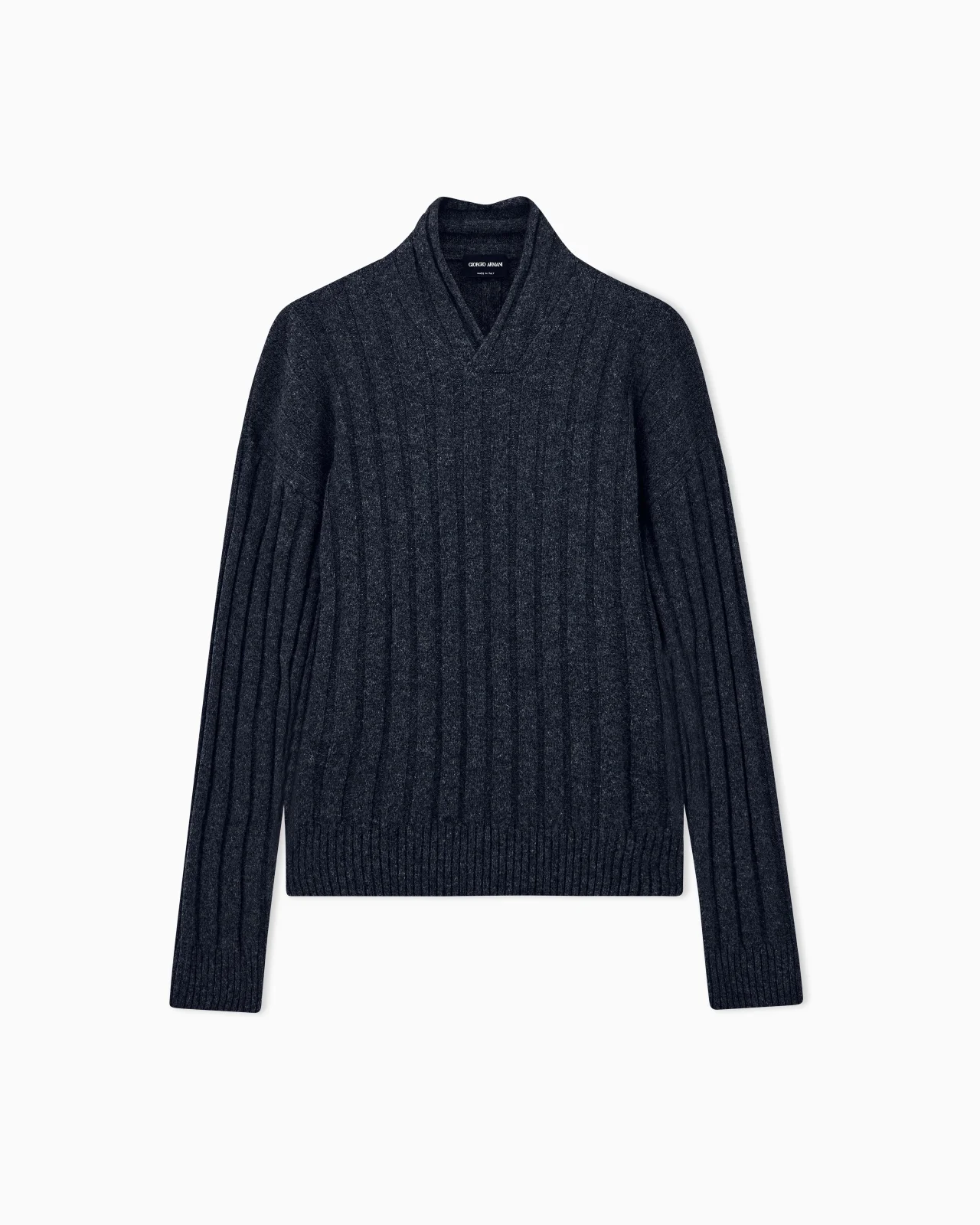 SWEATER REGULAR FIT IN WOOL WITH LARGE RIB STITCH - 1