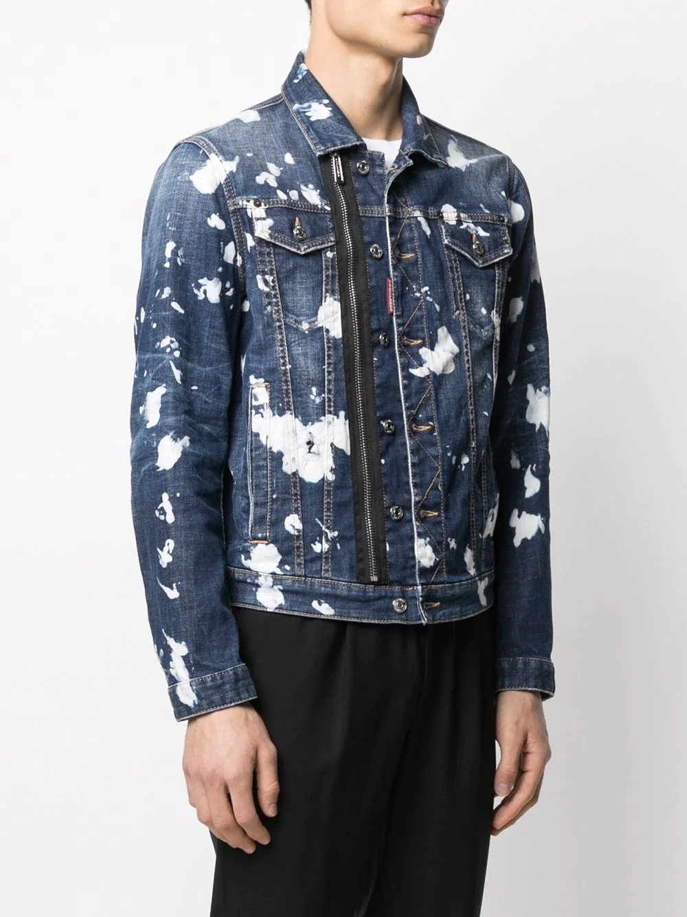 paint splatter denim jacket - 3