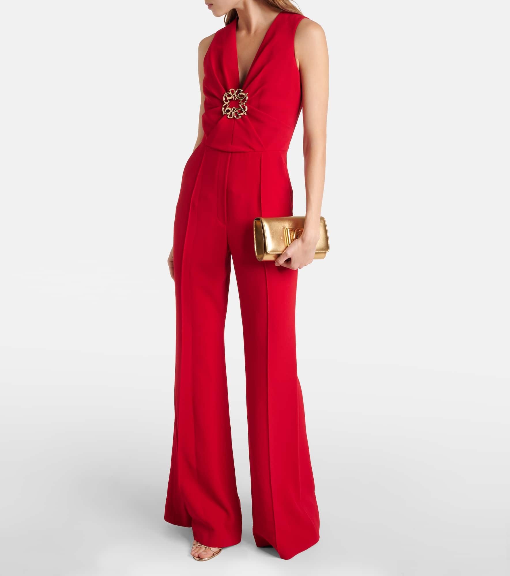 Gathered embellished cady jumpsuit - 2