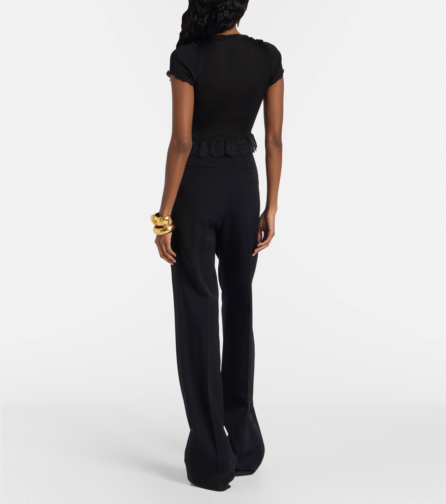 Lace-trimmed silk top - 3