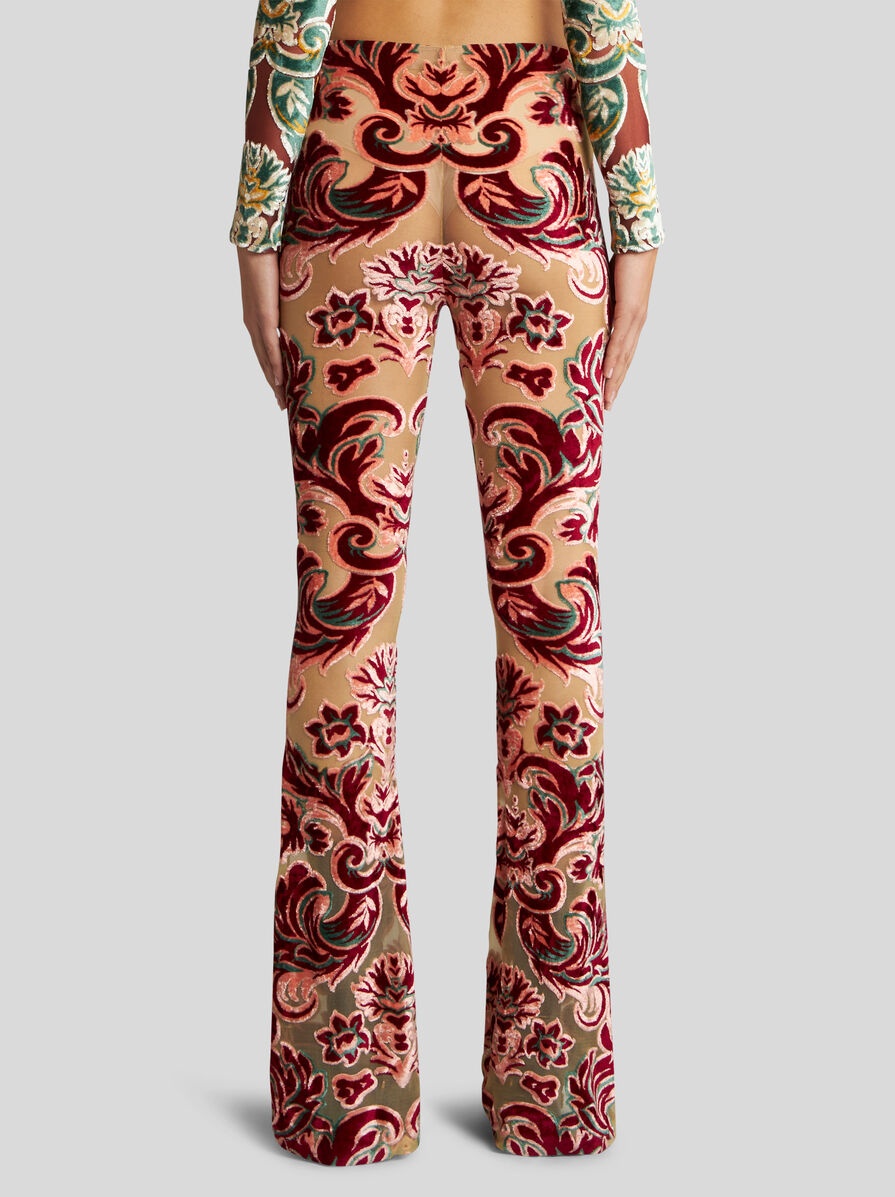TULLE AND JACQUARD VELVET TROUSERS - 5