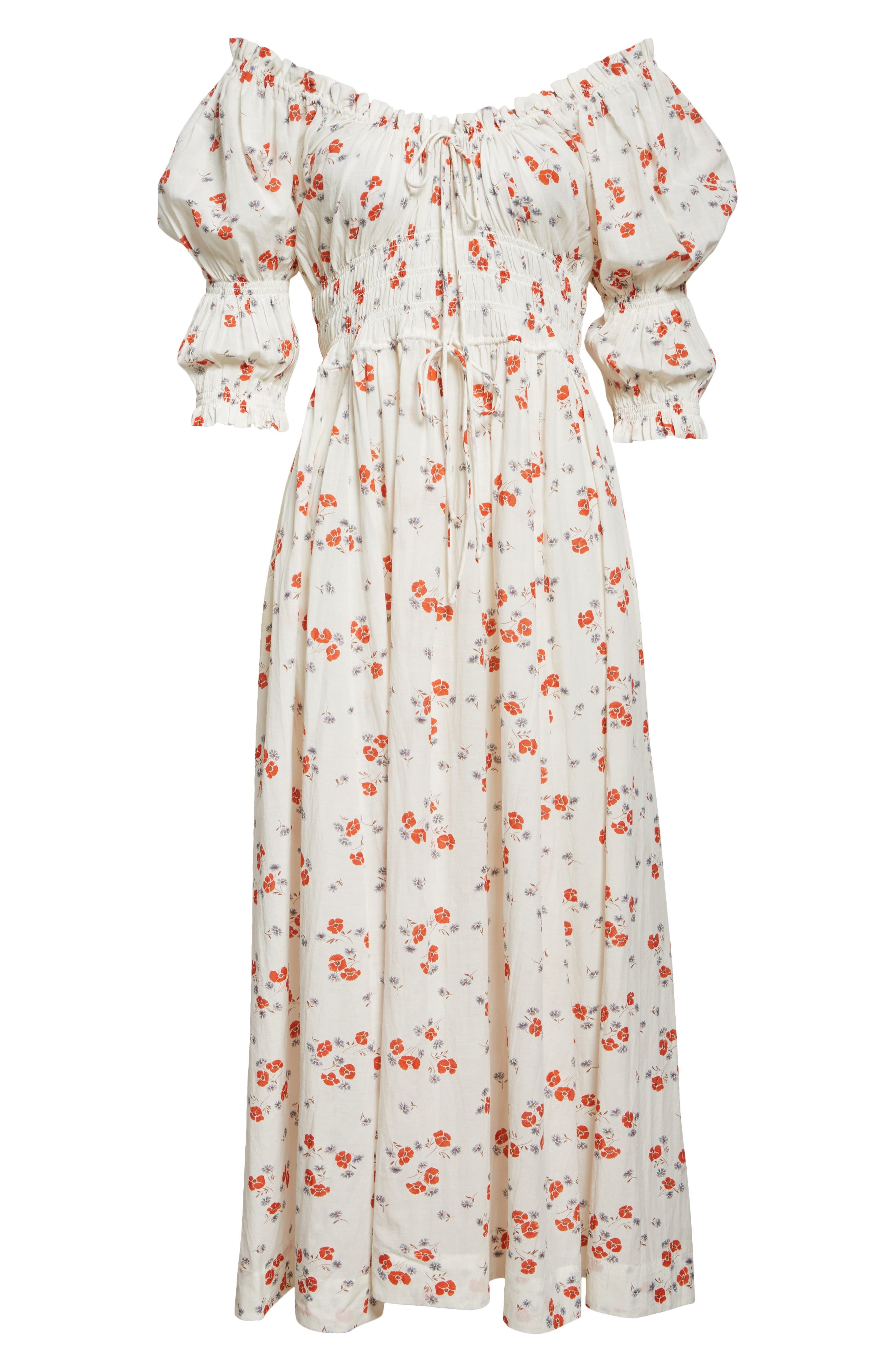 DÔEN Ischia Floral Convertible Midi Dress in Poppy Field at Nordstrom - 6