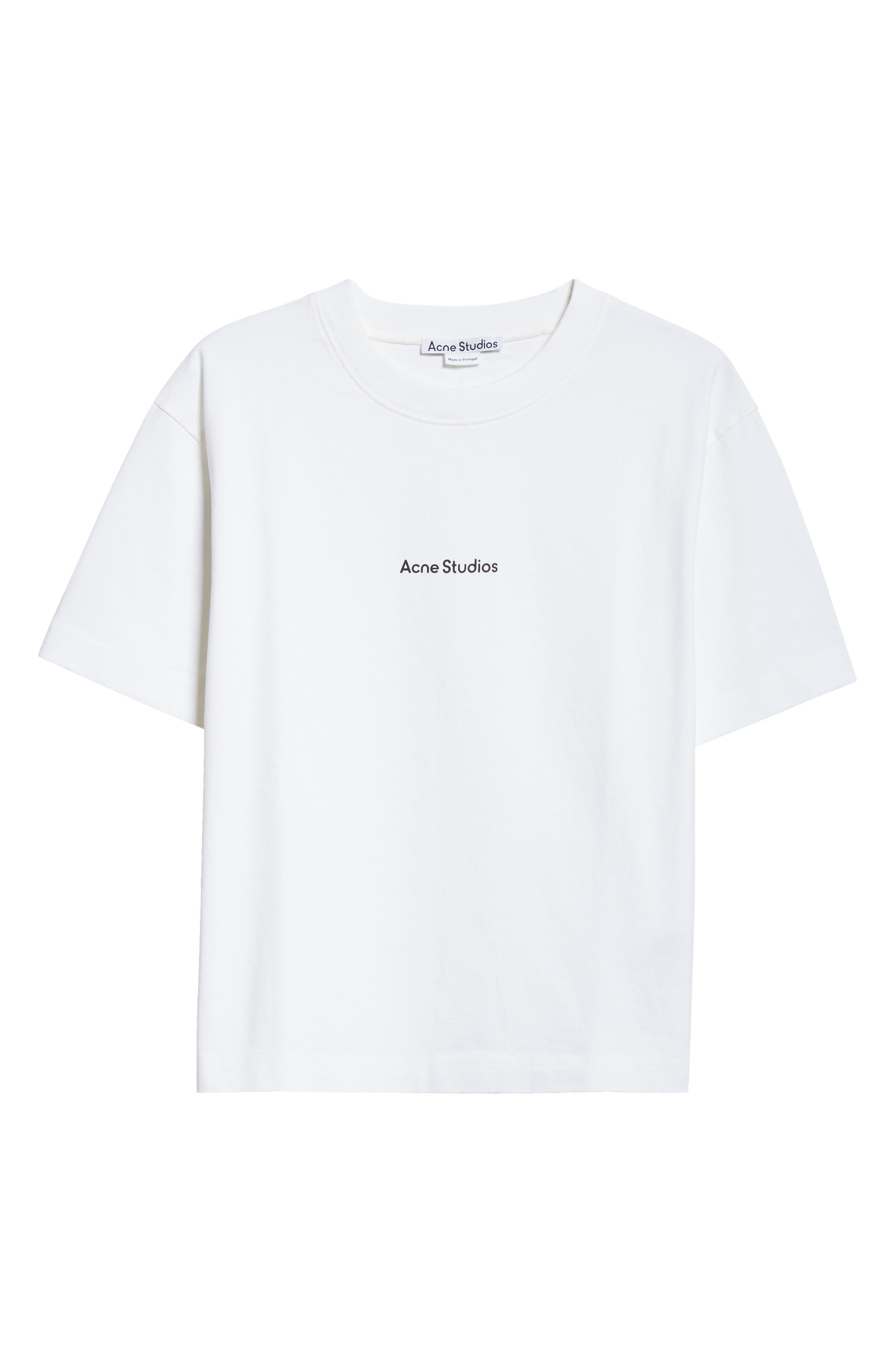 Acne Studios Edie U Stamp Logo Organic Cotton T-Shirt in Optic White at Nordstrom - 6