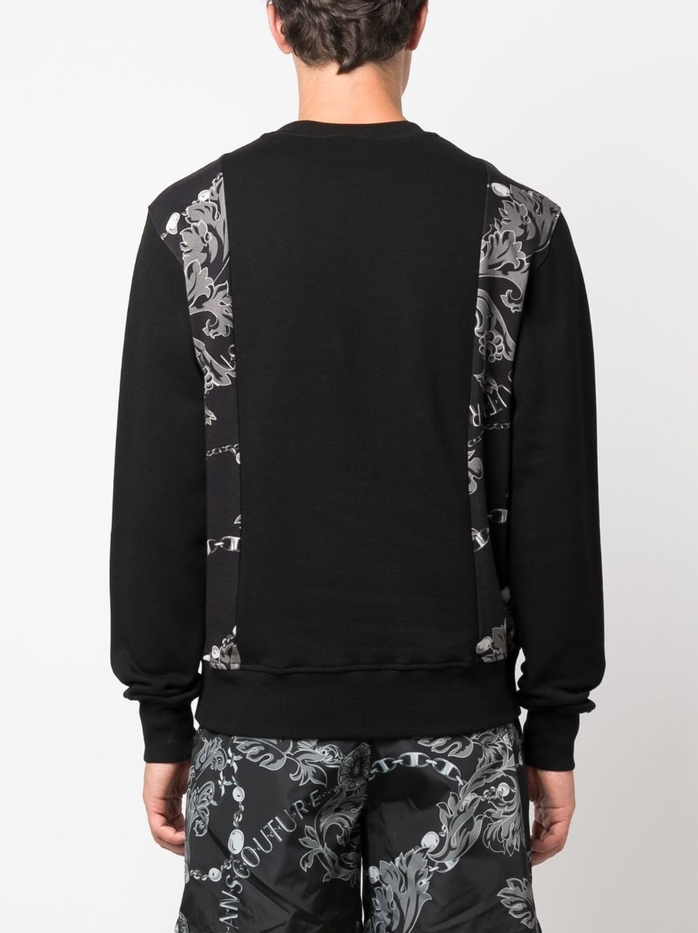 baroque-print panel sweatshirt - 4