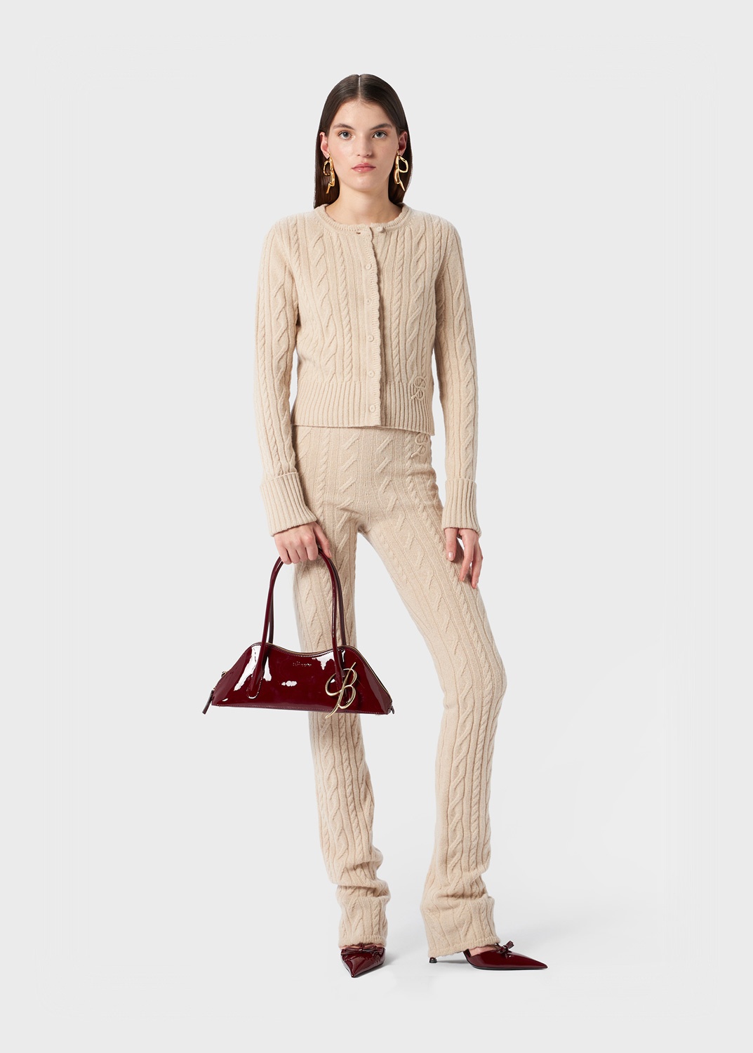 CARDIGAN IN RIBBED CASHMERE AND WOOL WITH TORCHON DETAILING - 2