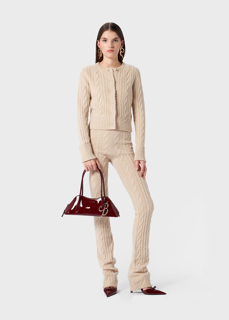 Blumarine CARDIGAN IN RIBBED CASHMERE AND WOOL WITH TORCHON DETAILING outlook