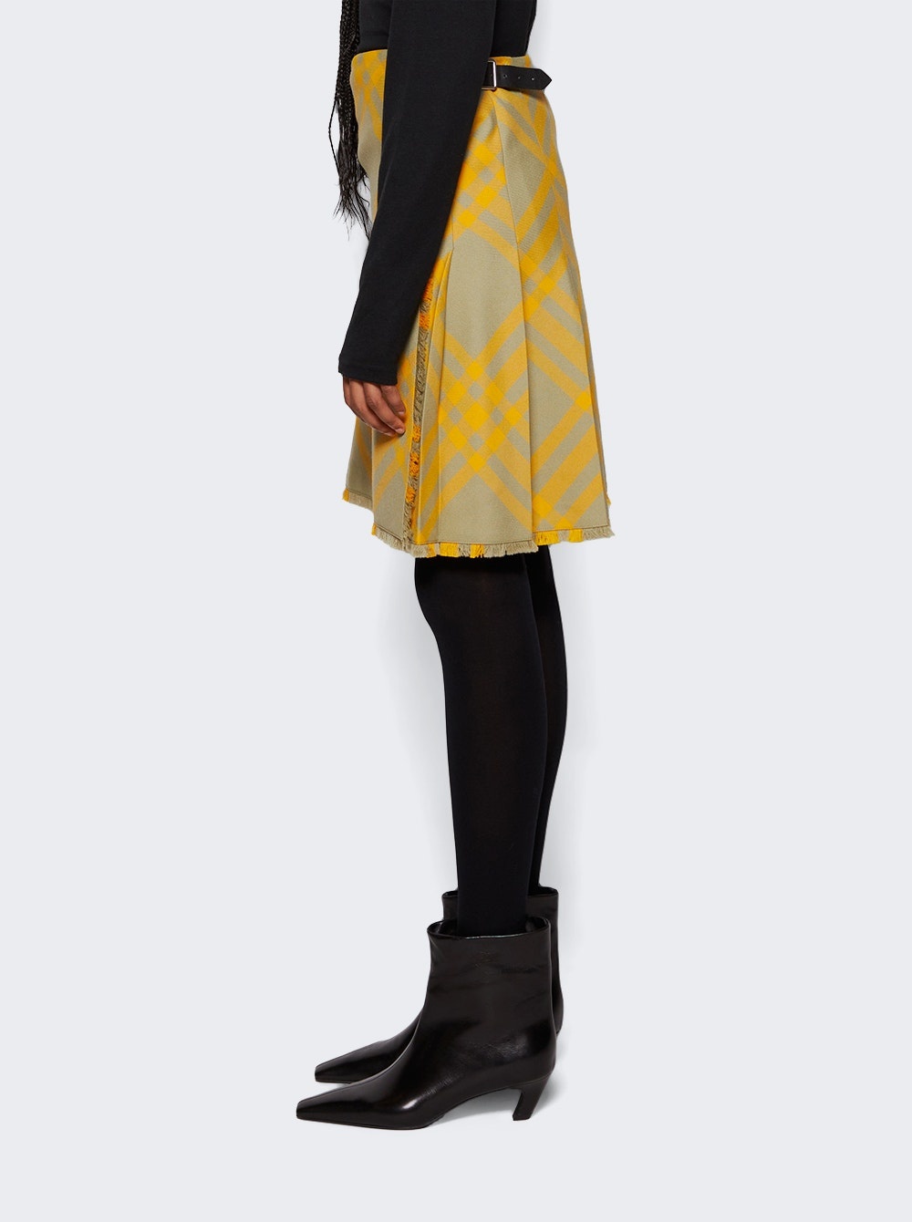 Ip Check Pattern Skirt Yellow - 4