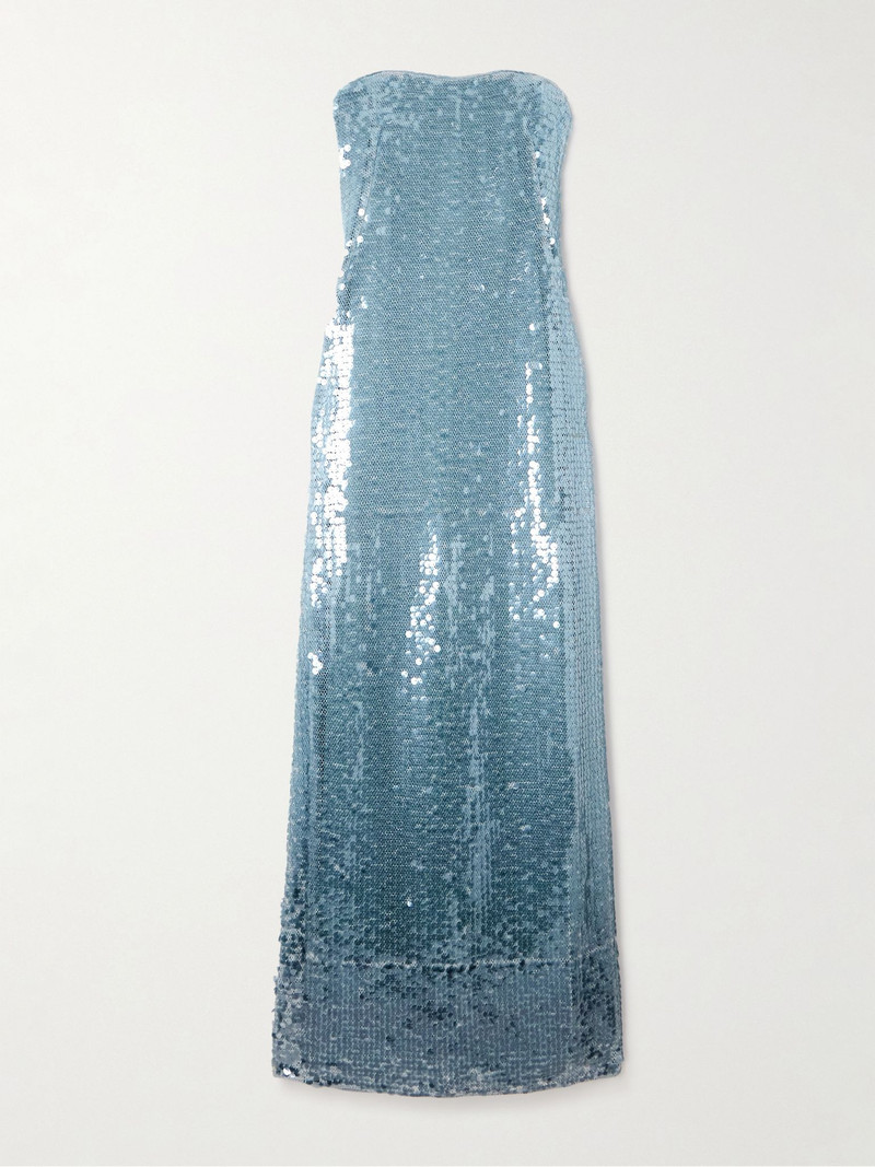 Leilani strapless sequined crepe gown Blue - 1