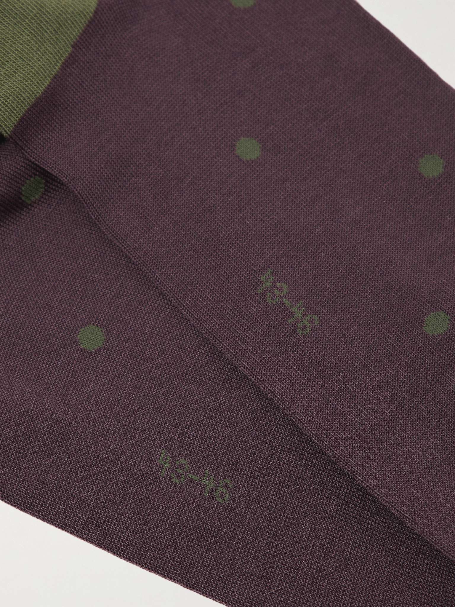 Polka-Dot Fil d'Ecosse Cotton-Blend Socks - 2