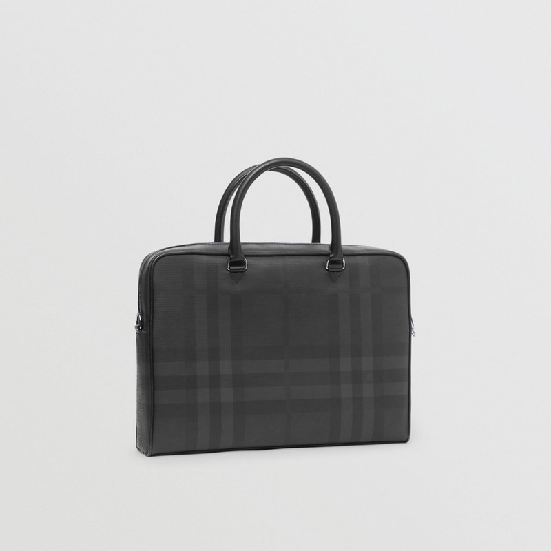 London Check and Leather Briefcase 4