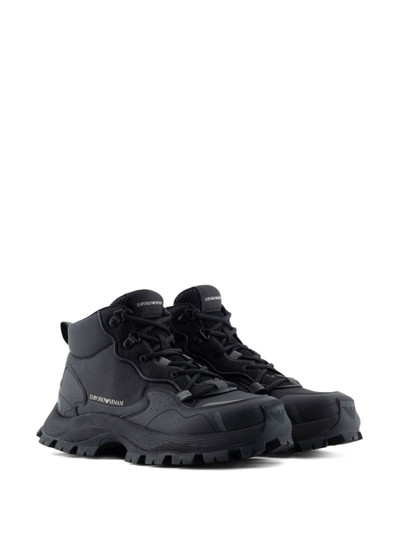 EMPORIO ARMANI ripstop-texture mesh-panelled sneakers outlook