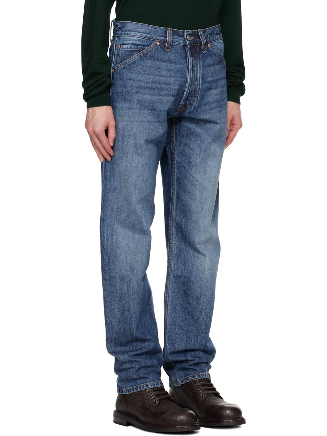 Blue Seamless Denim Five-Pocket Jeans - 2
