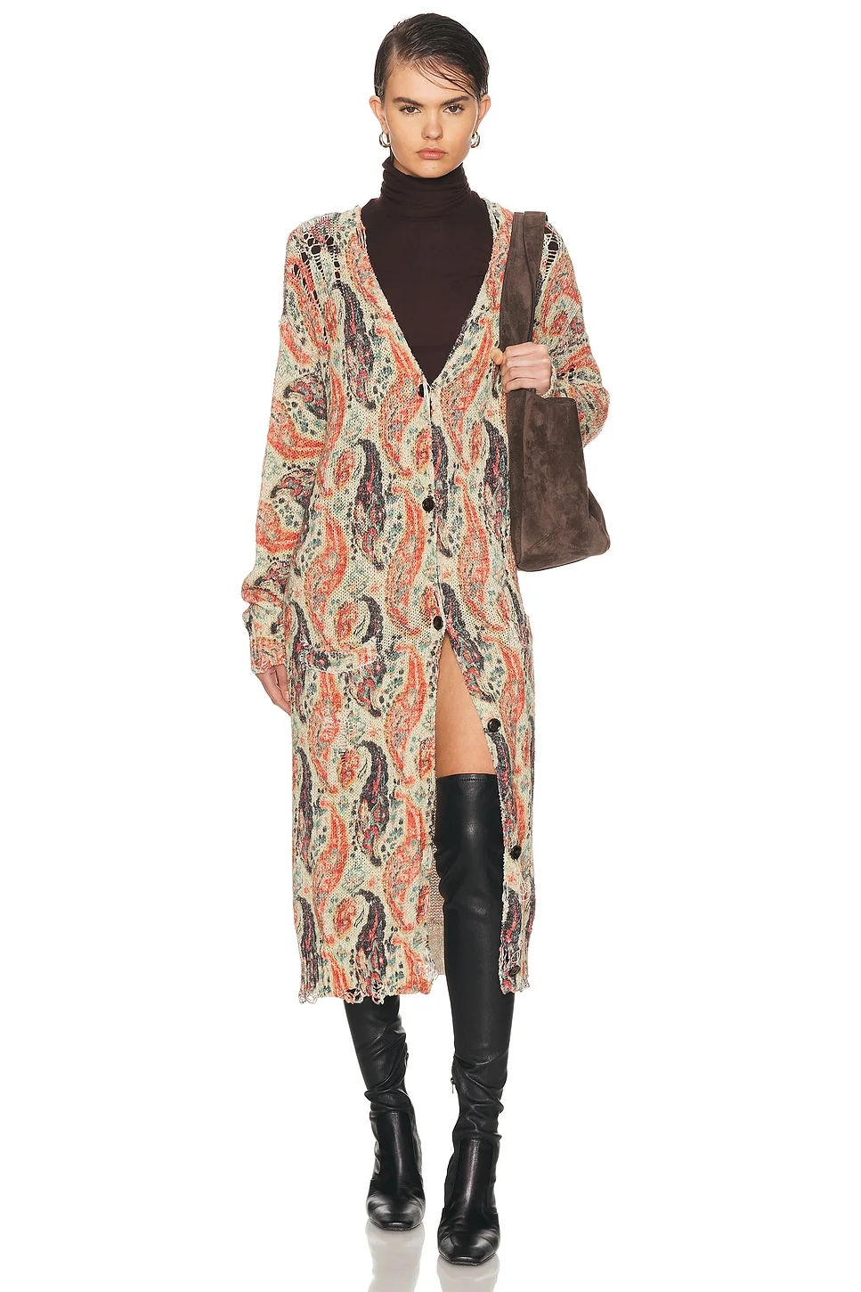 Printed Long Cardigan - 1
