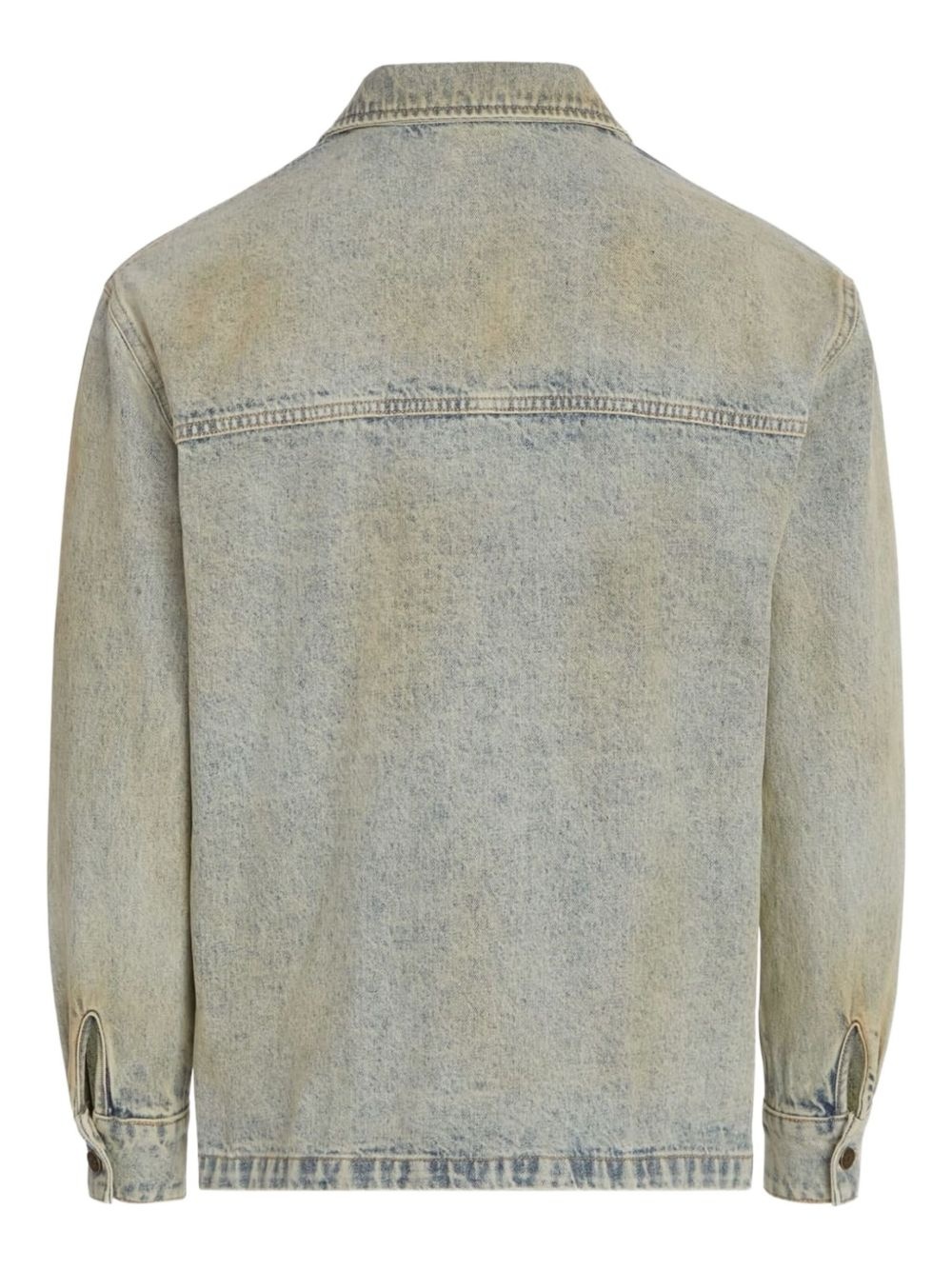 bleached-effect denim jacket - 4