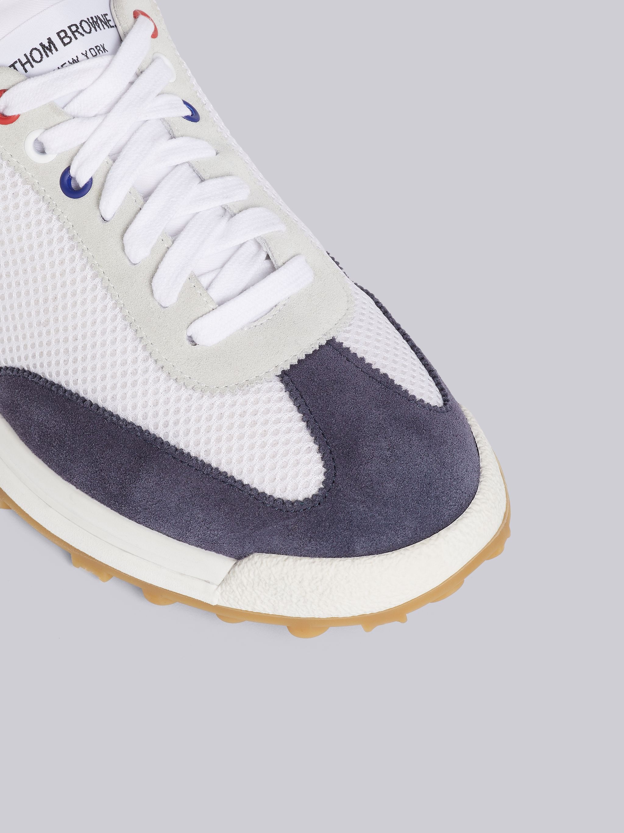 Navy Fine Kid Suede Tech Runner - 3