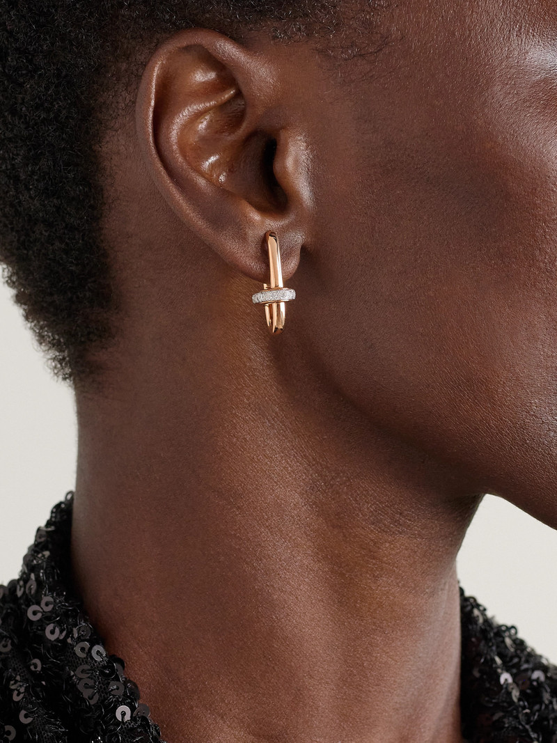Pomellato Iconica Rhodium-plated 18-karat Rose Gold Diamond Hoop Earrings outlook
