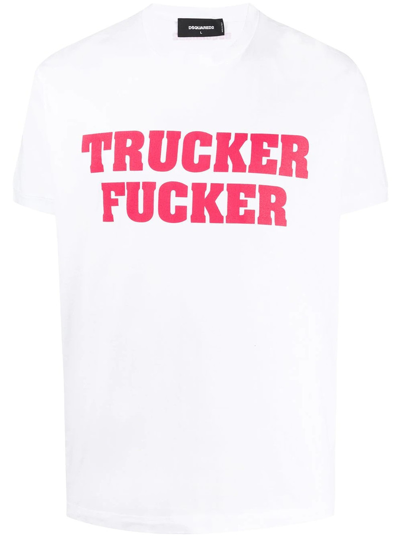 slogan-print box-cut T-shirt 1