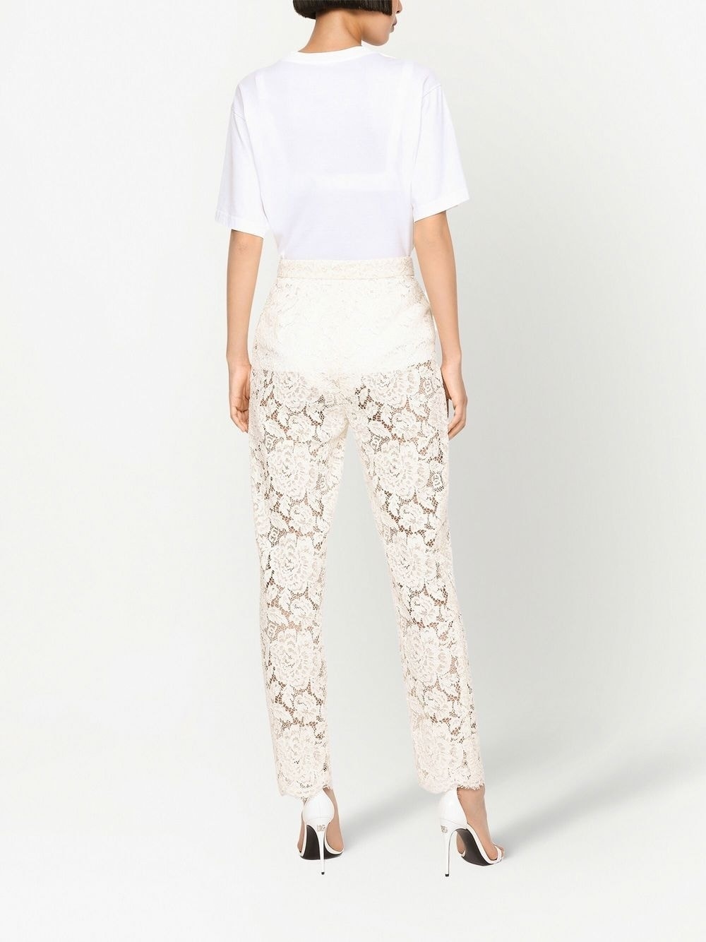 floral-lace trousers - 4