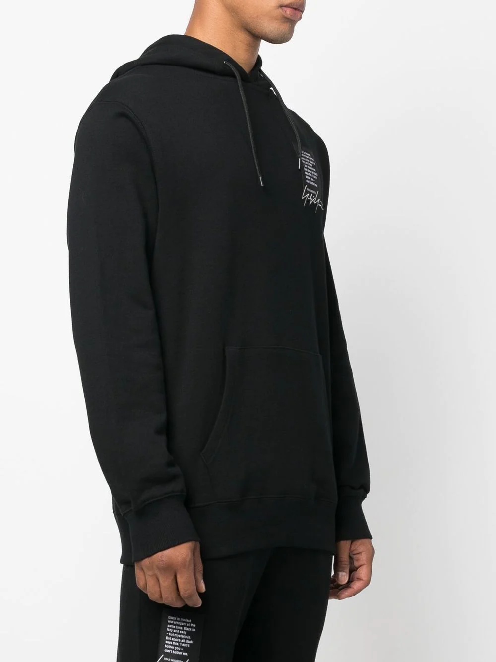 quote-patch drawstring hoodie - 3