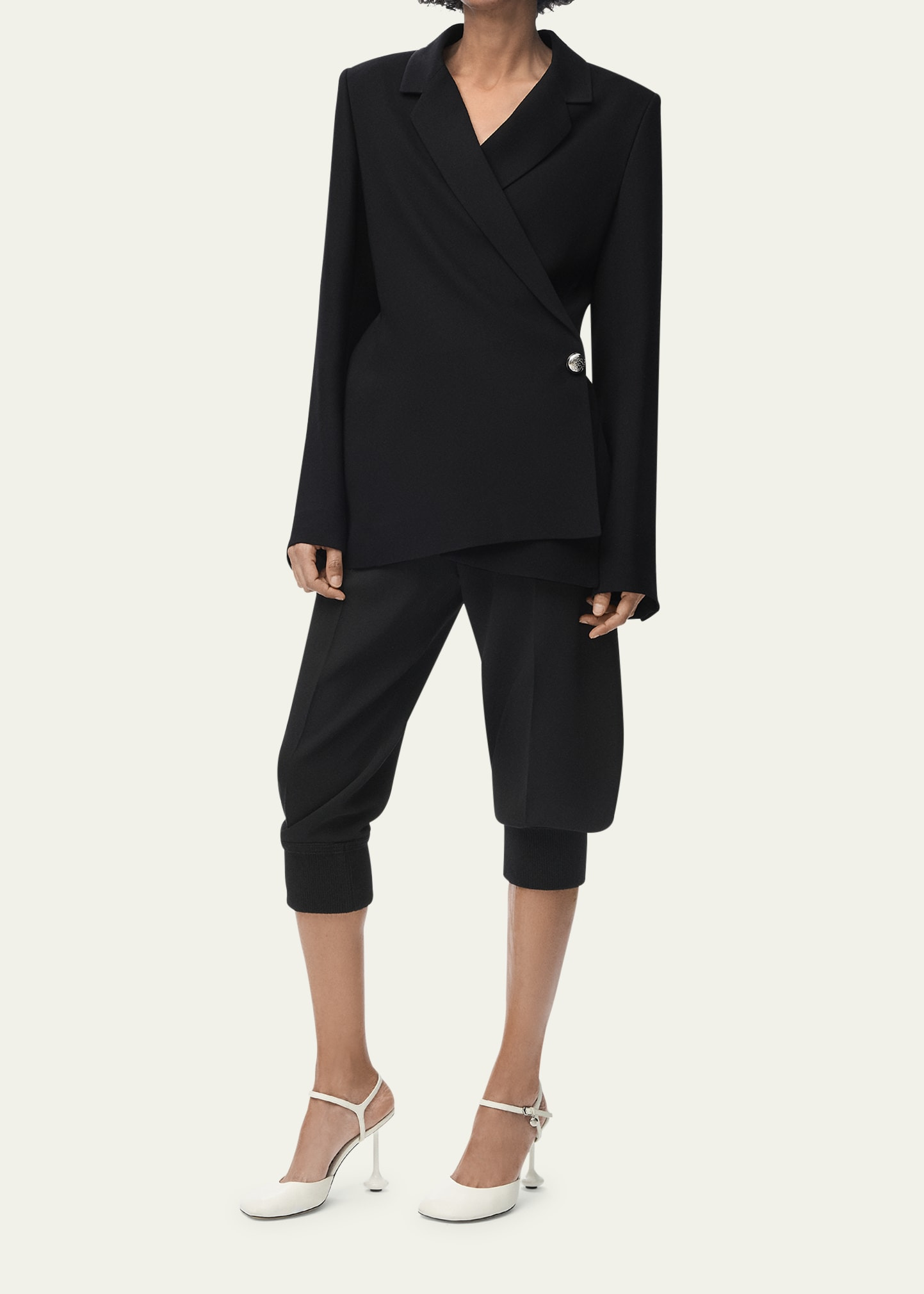 Pebble Single-Breasted Wrap Blazer - 3