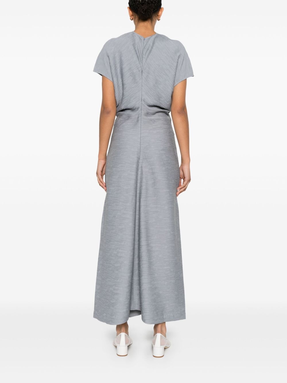 slouch-waist crinkled maxi dress - 4