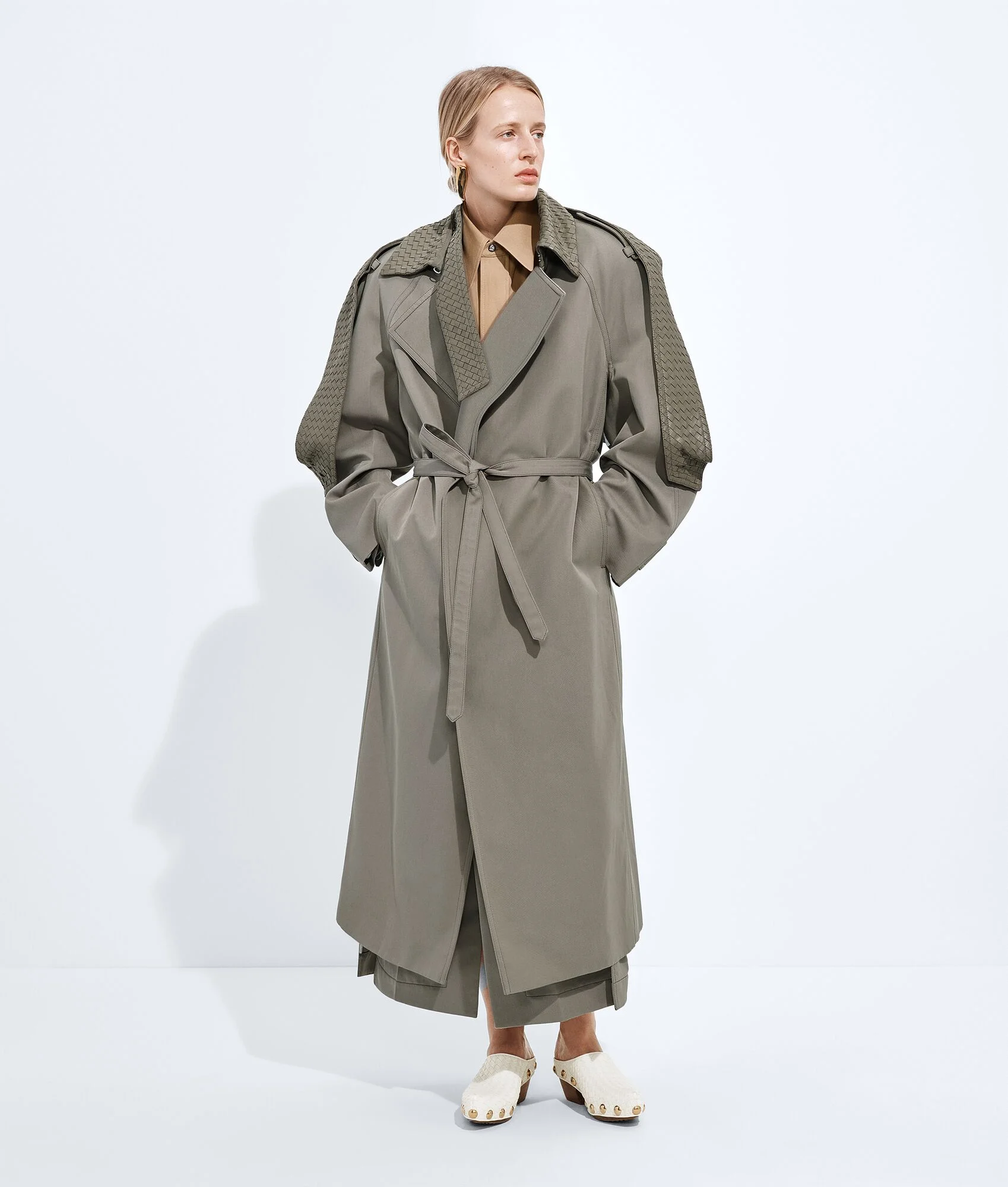 Cotton and Silk Gabardine Trench - 1
