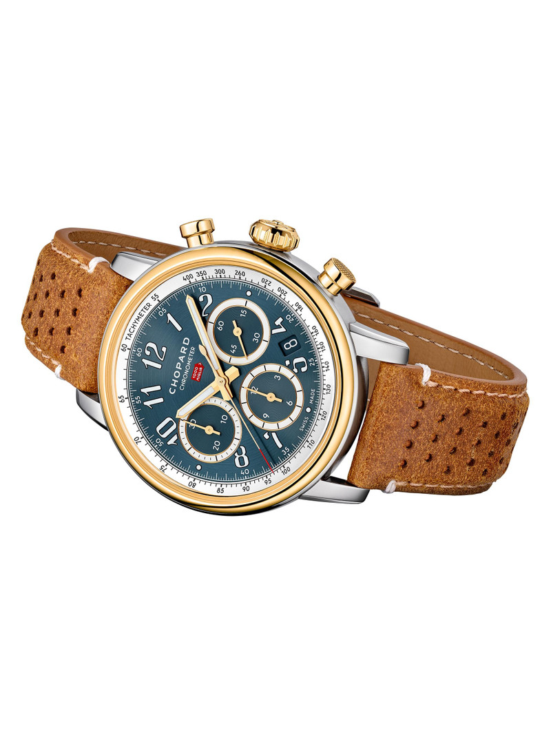 Men's Classic Racing Yellow Gold, Stainless Steel & Leather Chronograph Watch - Brown 4