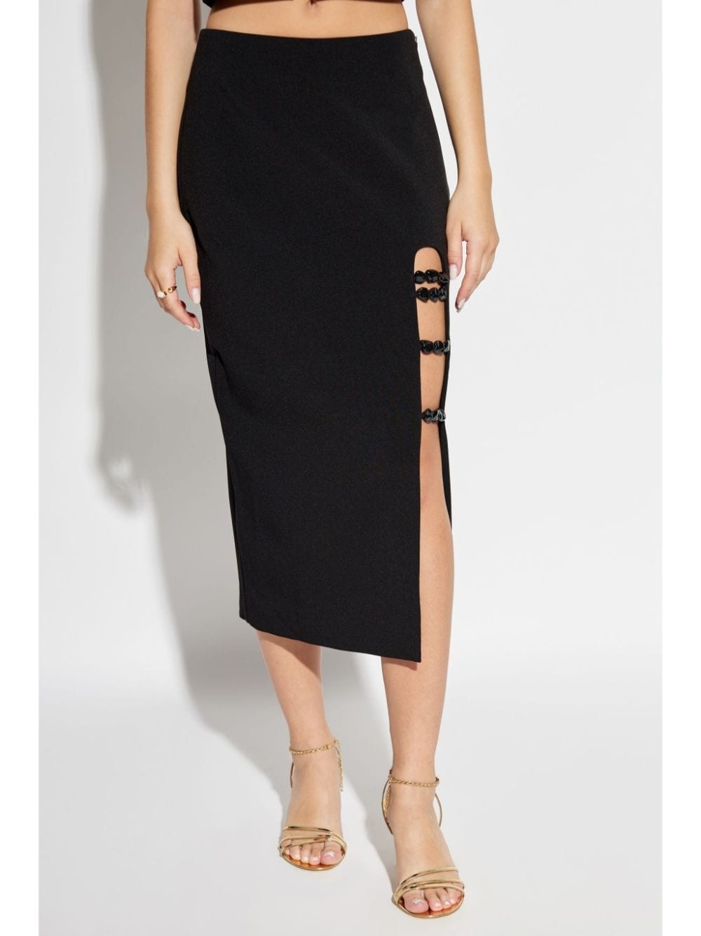 cut-out detailed midi skirt - 3