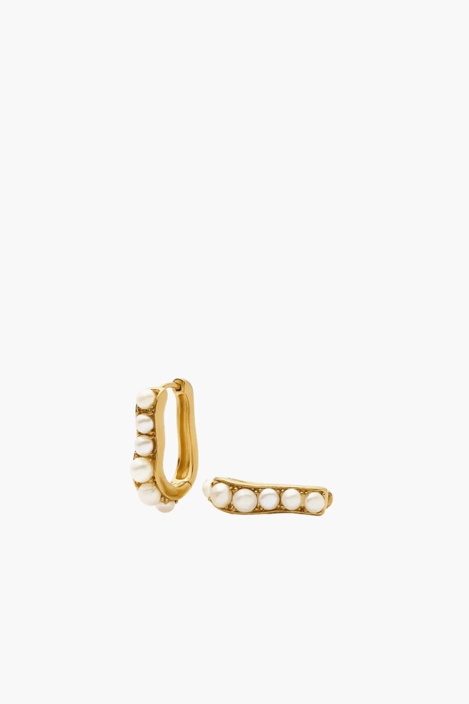 PEARL WAVE SMALL HOOP EARRINGS - 1