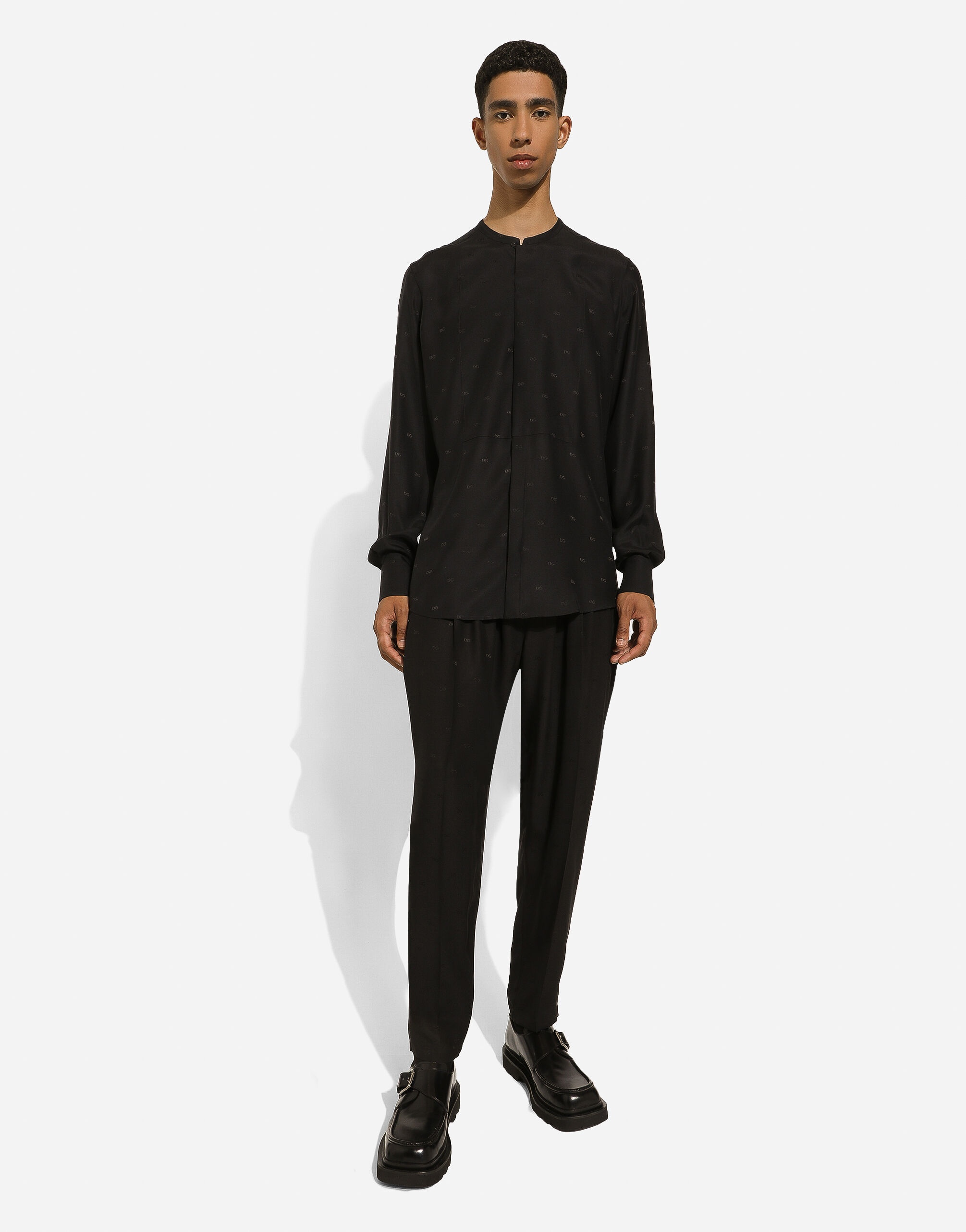 Silk Martini-fit shirt with plastron - 5