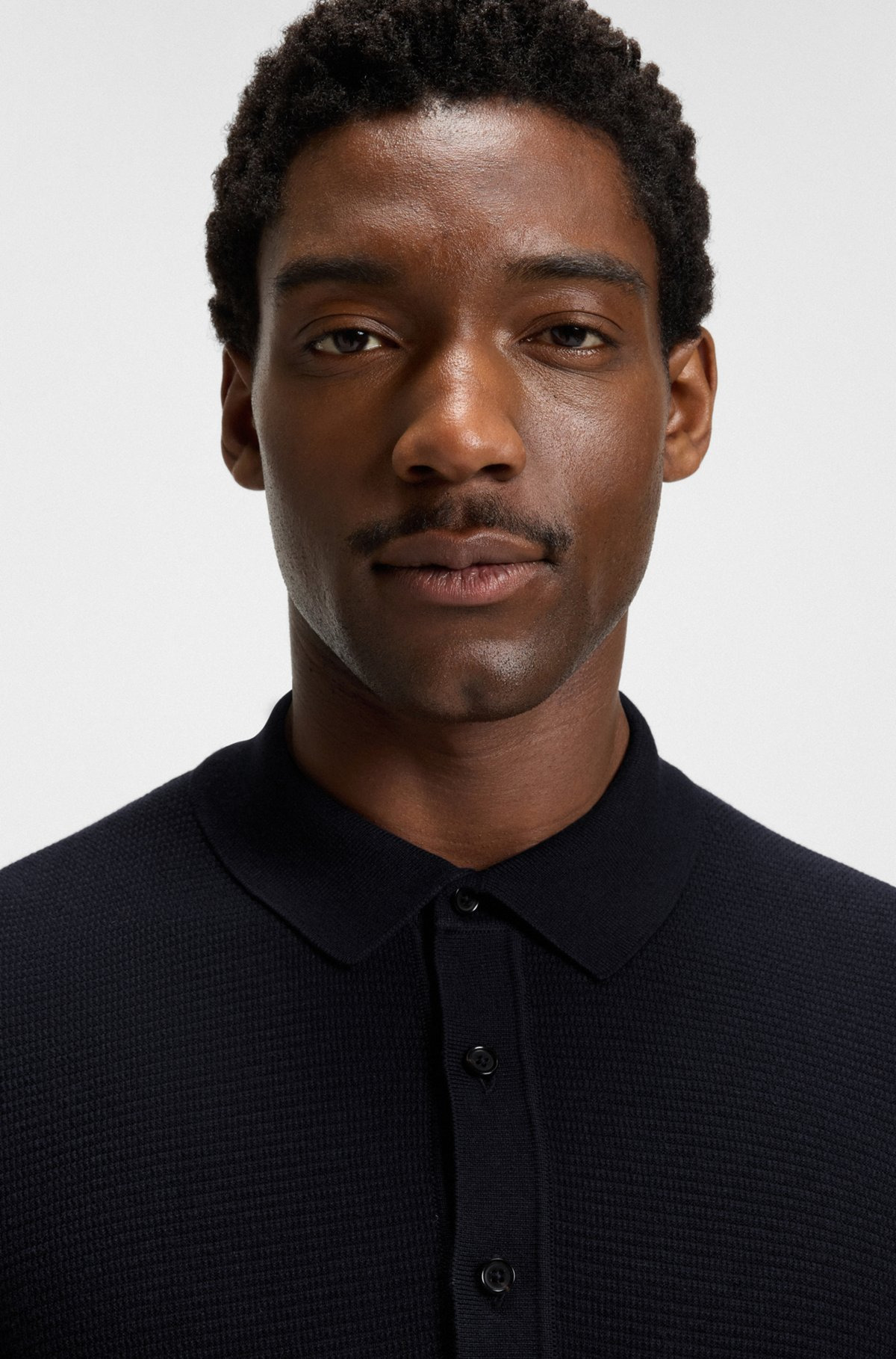 REGULAR-FIT KNIT POLO BLENDED WITH COTTON - 3